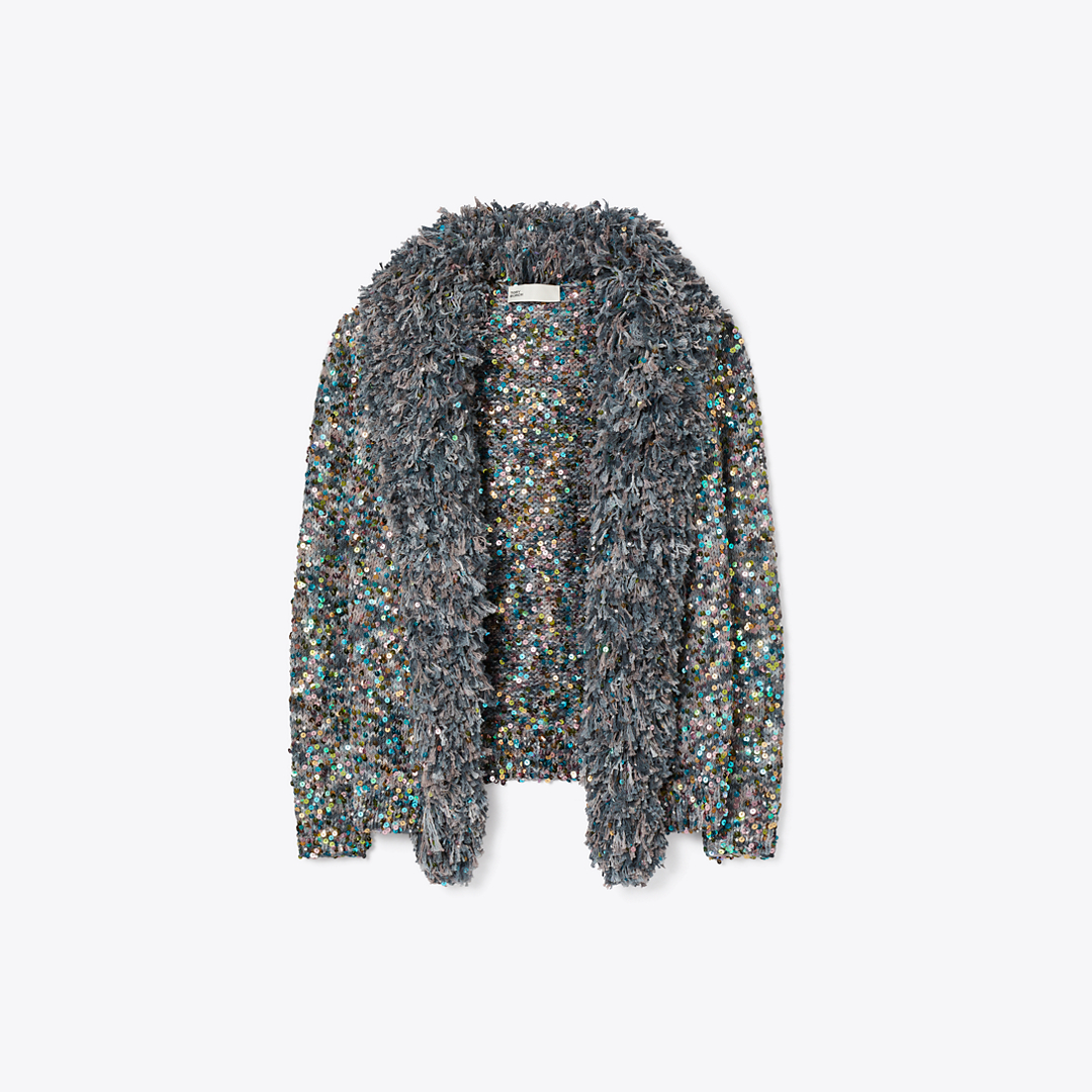 Sequin Fringe Cardigan by Tory Burch