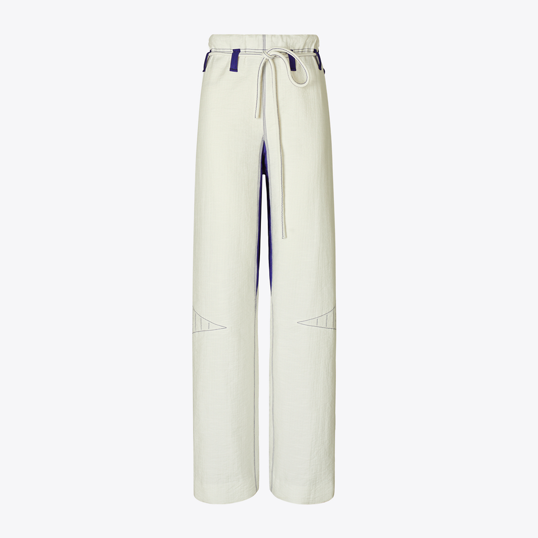 Wide-Leg Cotton Pants