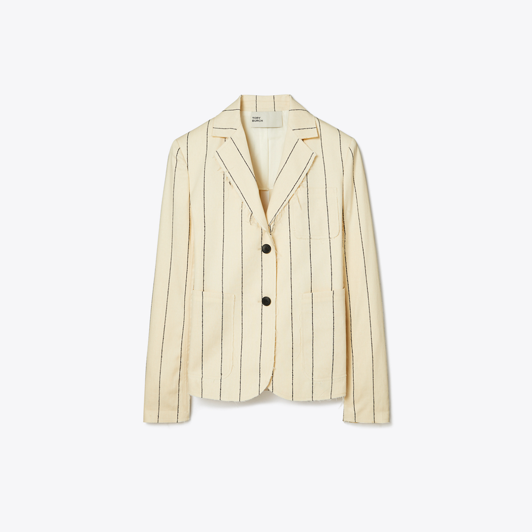 Striped Cotton Blazer