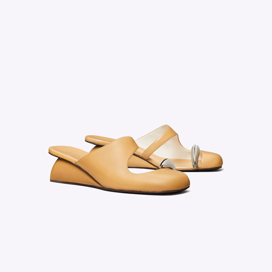 Pierced Mule Wedge