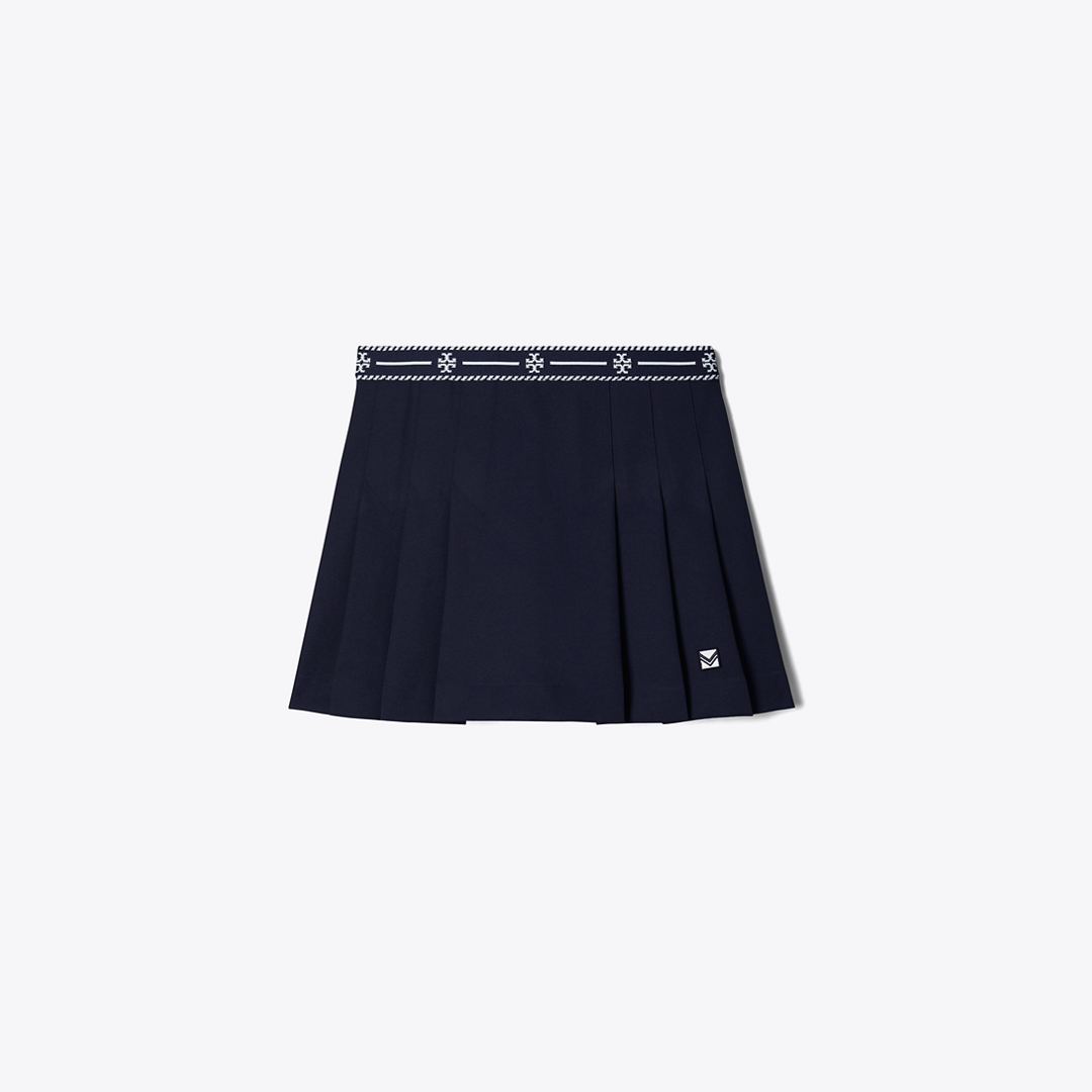 Tech Twill Logo Tape Tennis Skirt by Tory Burch