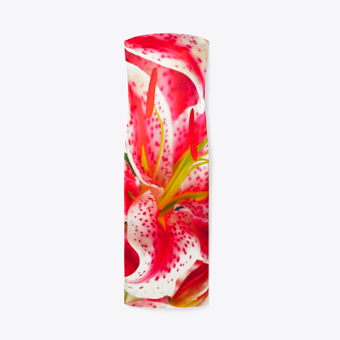 Printed Viscose Strapless Dress