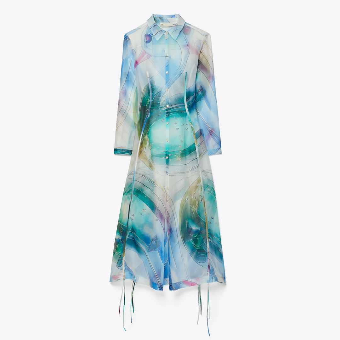 Silk Organza Shirtdress