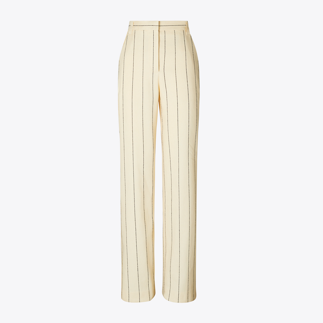 Striped Cotton Wide-Leg Pant