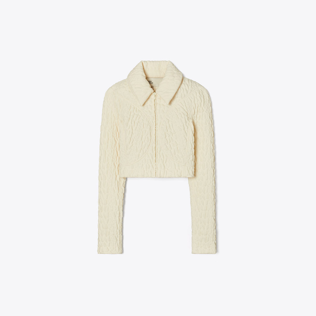 Cropped Wool and Silk Jacket by Tory Burch