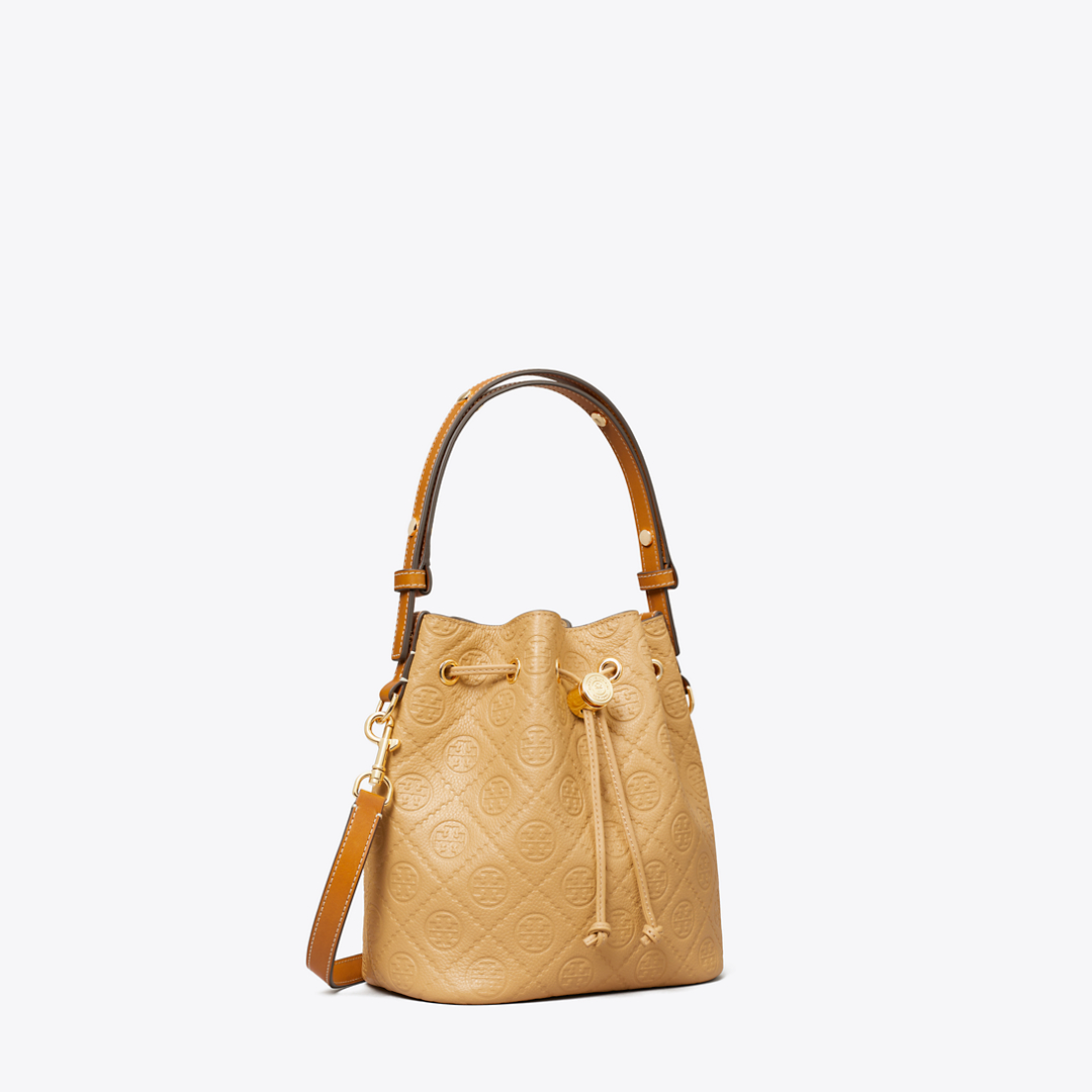T Monogram Pebble Bucket Bag