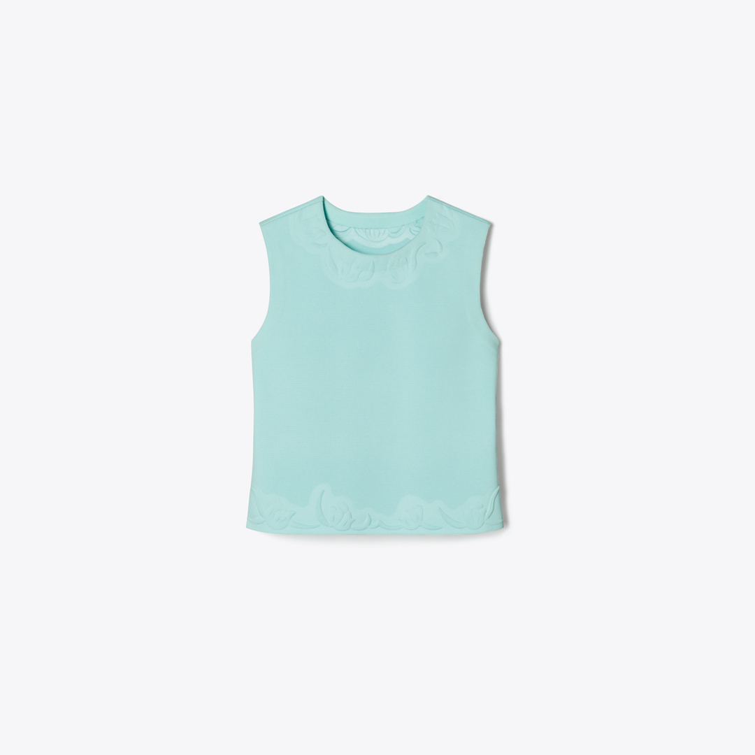 Embossed Viscose Shell Top by Tory Burch