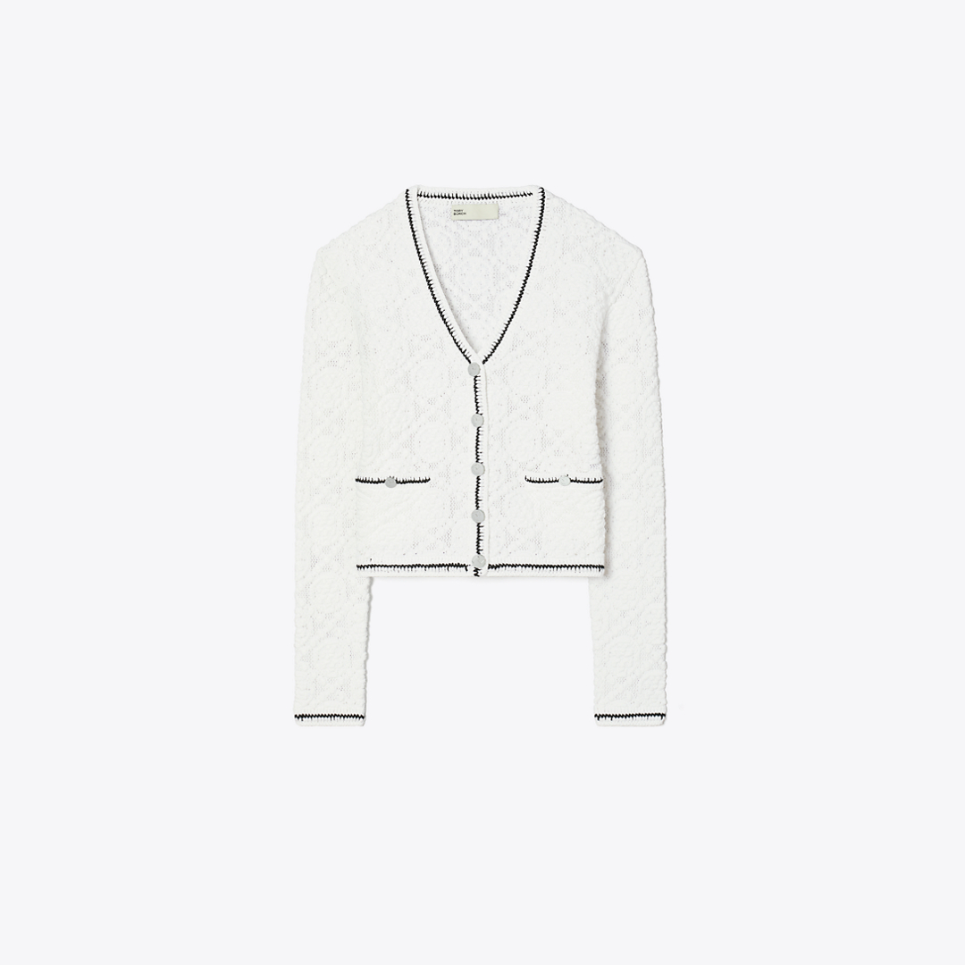Cotton Logo Lace Cardigan