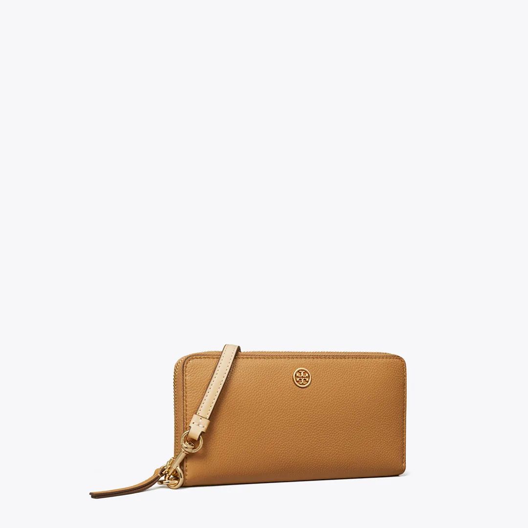 Robinson Pebbled Zip Continental Wallet by Tory Burch