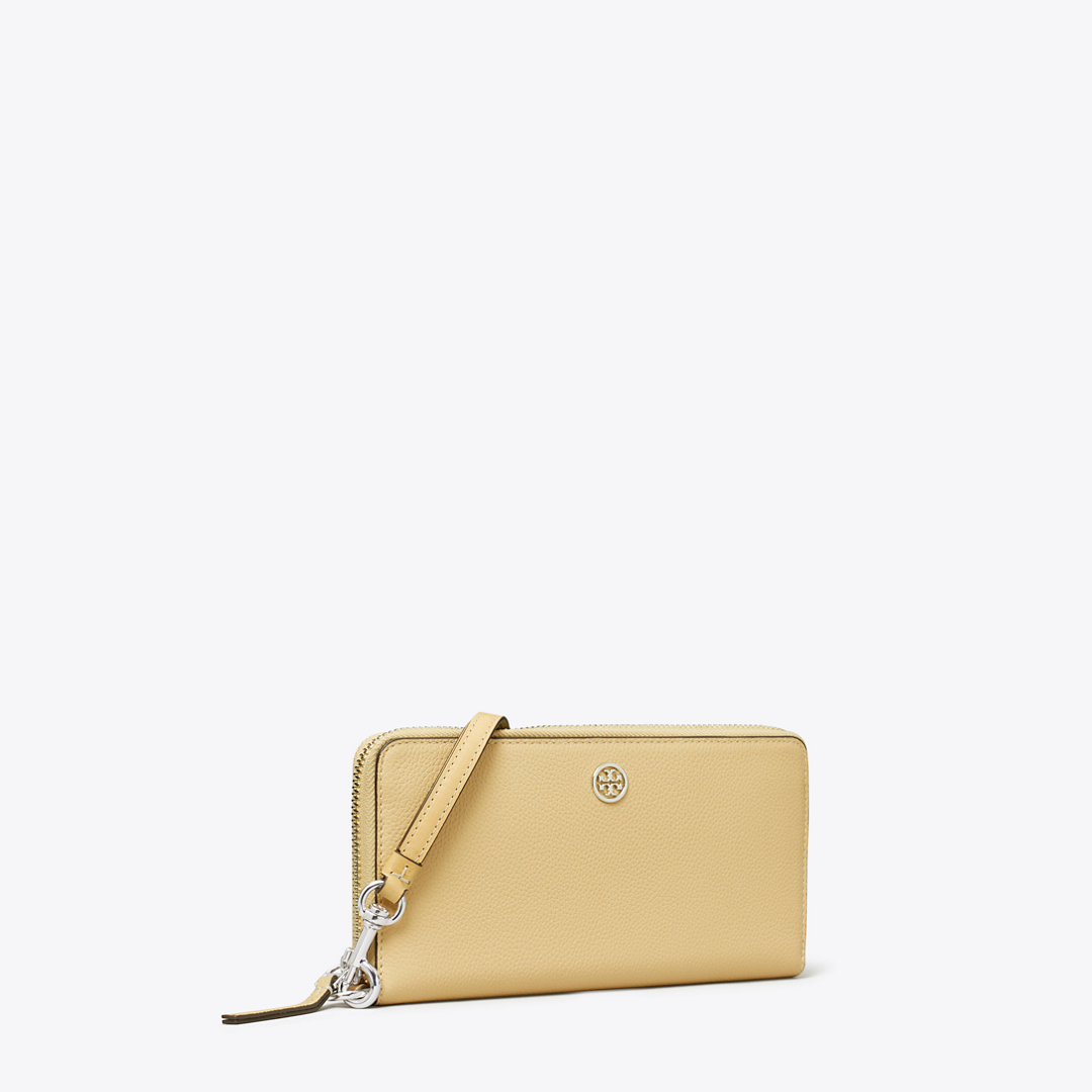 Robinson Pebbled Zip Continental Wallet by Tory Burch