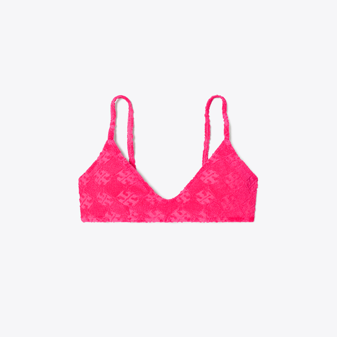 Terry Logo Bikini Top by Tory Burch
