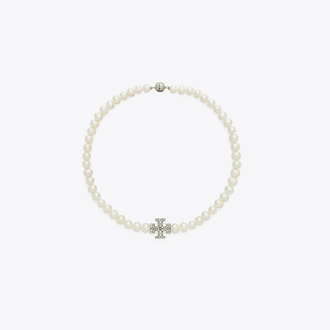 Moondance Pearl and Pavé Necklace