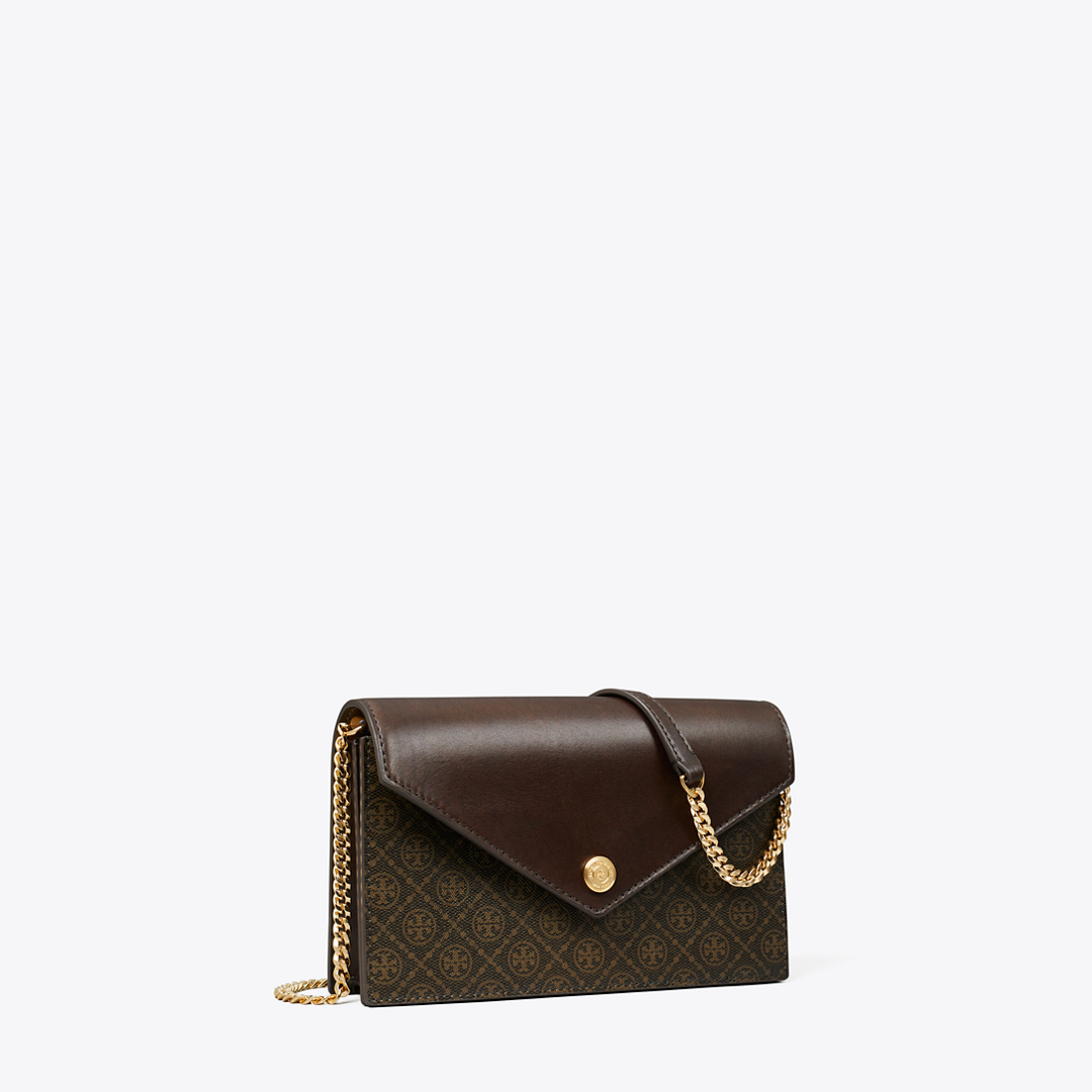 T Monogram Coated Canvas Envelope Crossbody