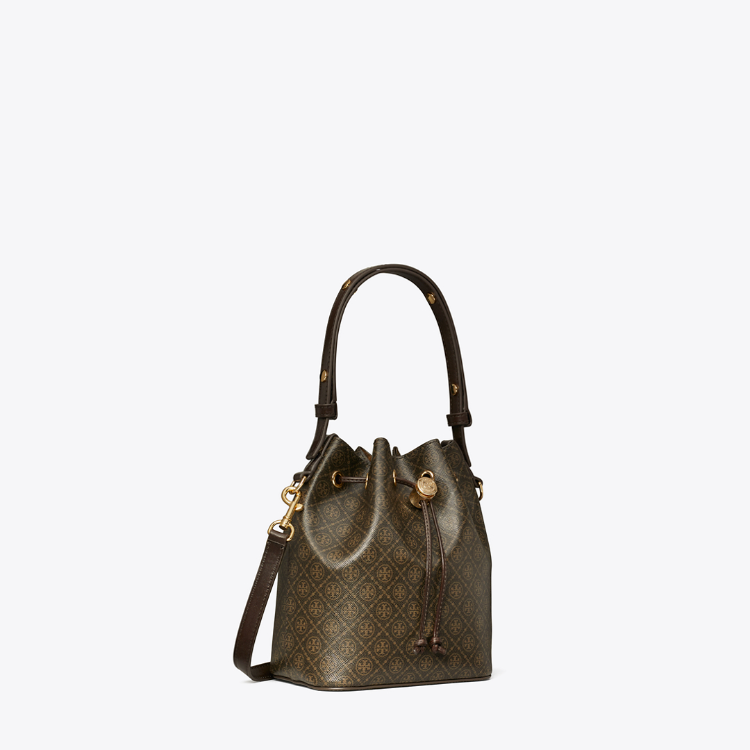 T Monogram Coated Canvas Bucket Bag