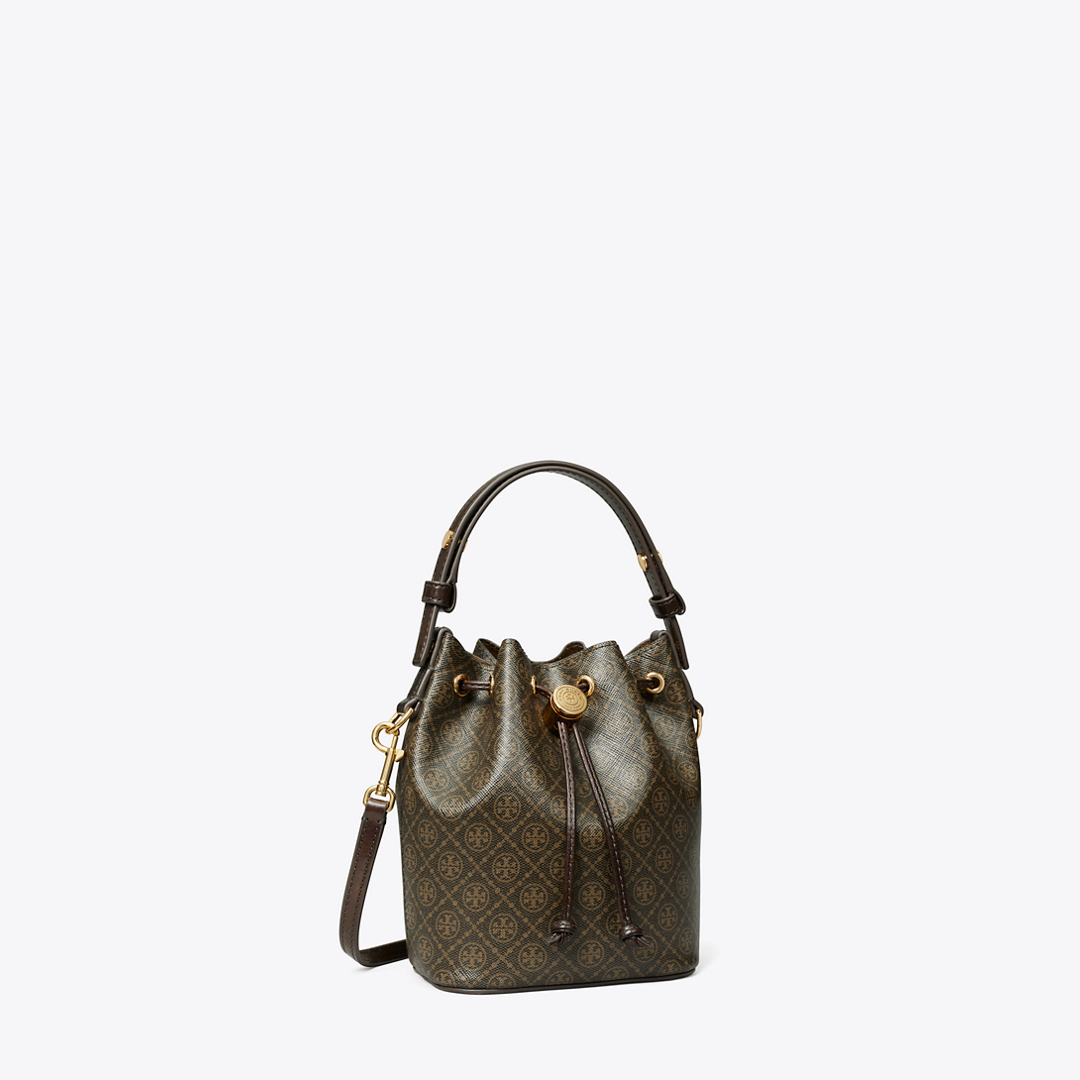 T Monogram Coated Canvas Mini Bucket Bag