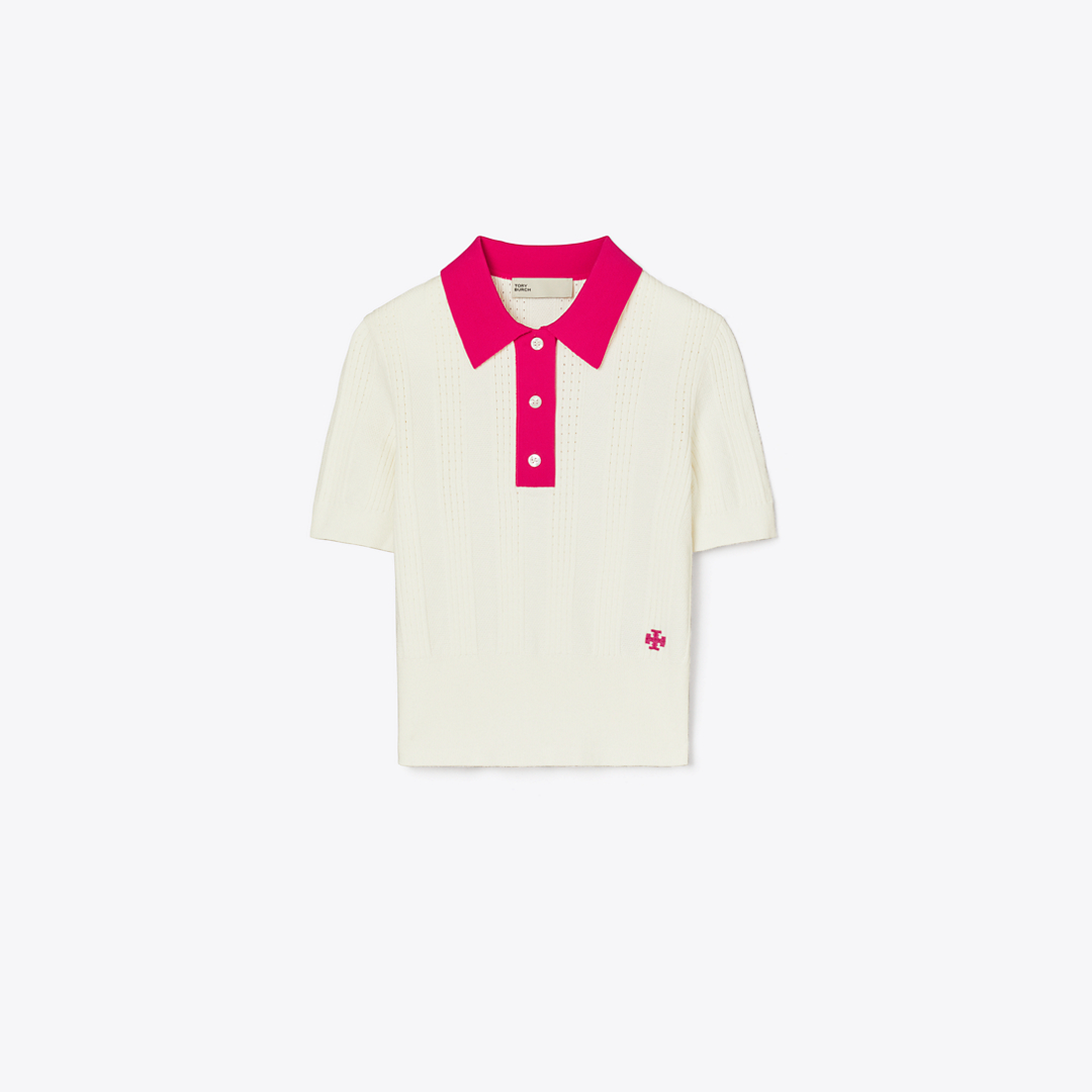 Cotton Pointelle Polo