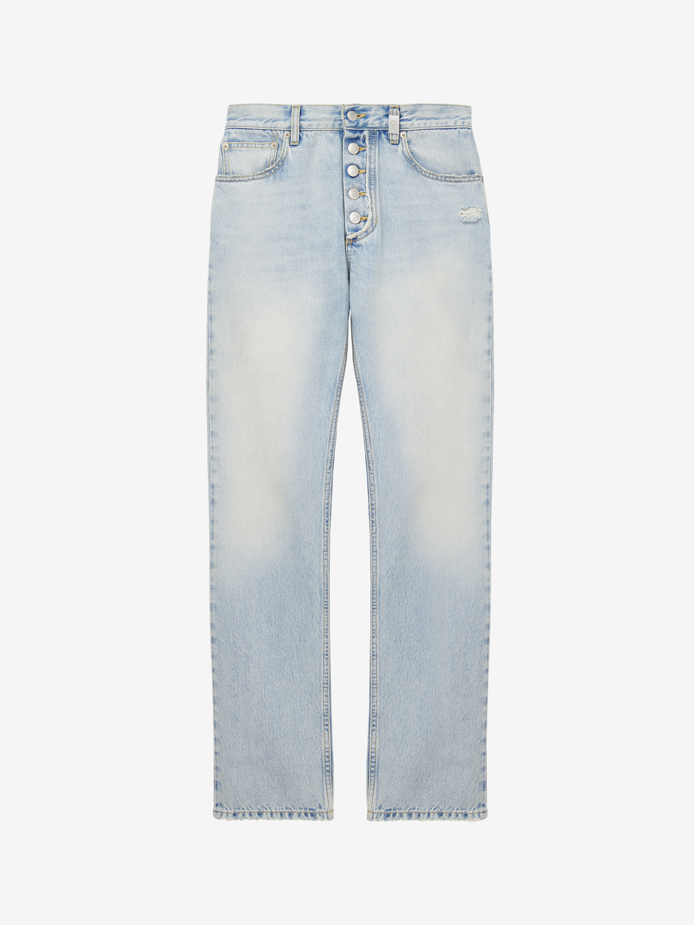 Stonewashed Slim Fit Jeans - Blue - Men -