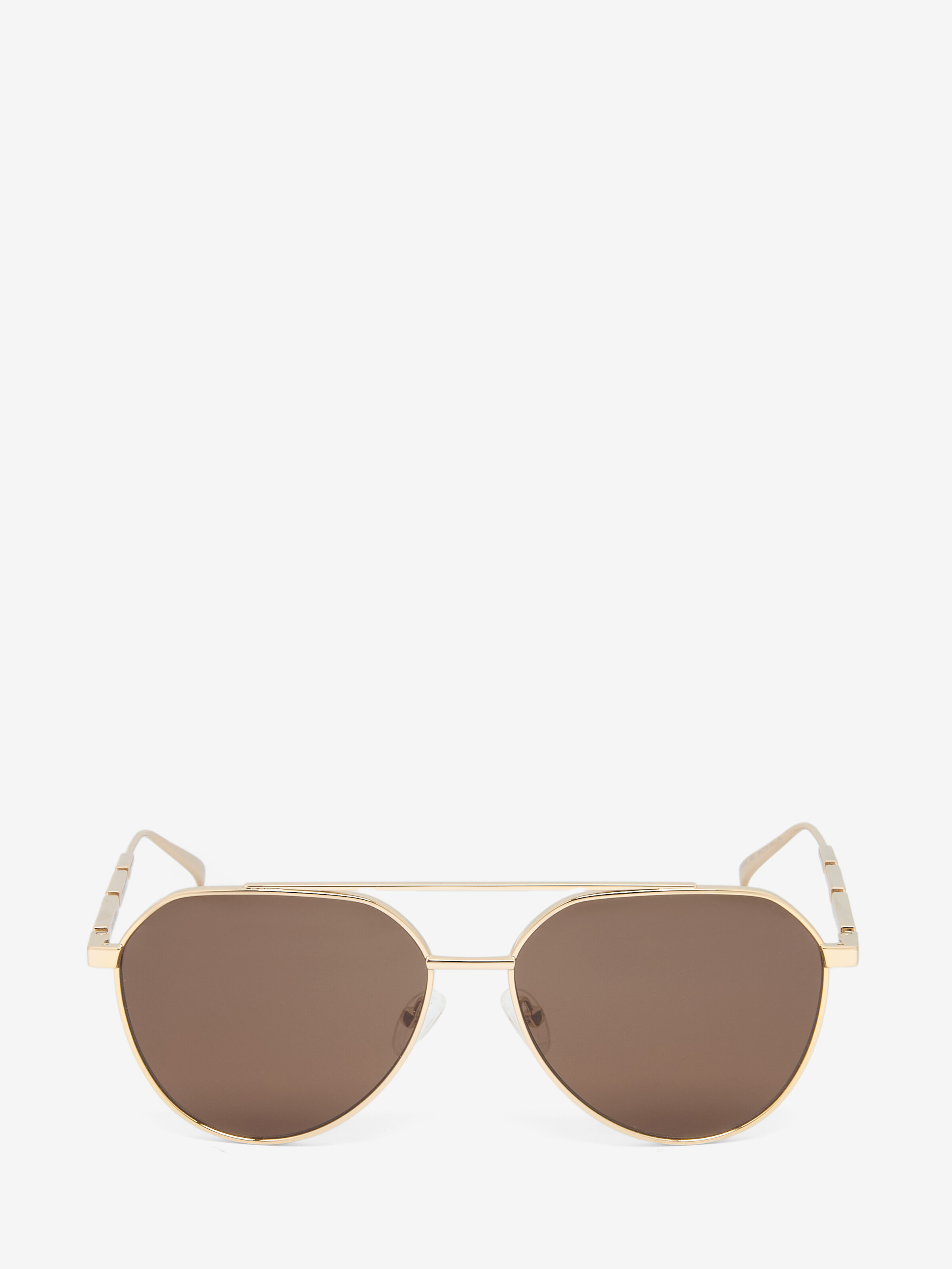 Metal Plaque Pilot Sunglasses - Gold - Unisex