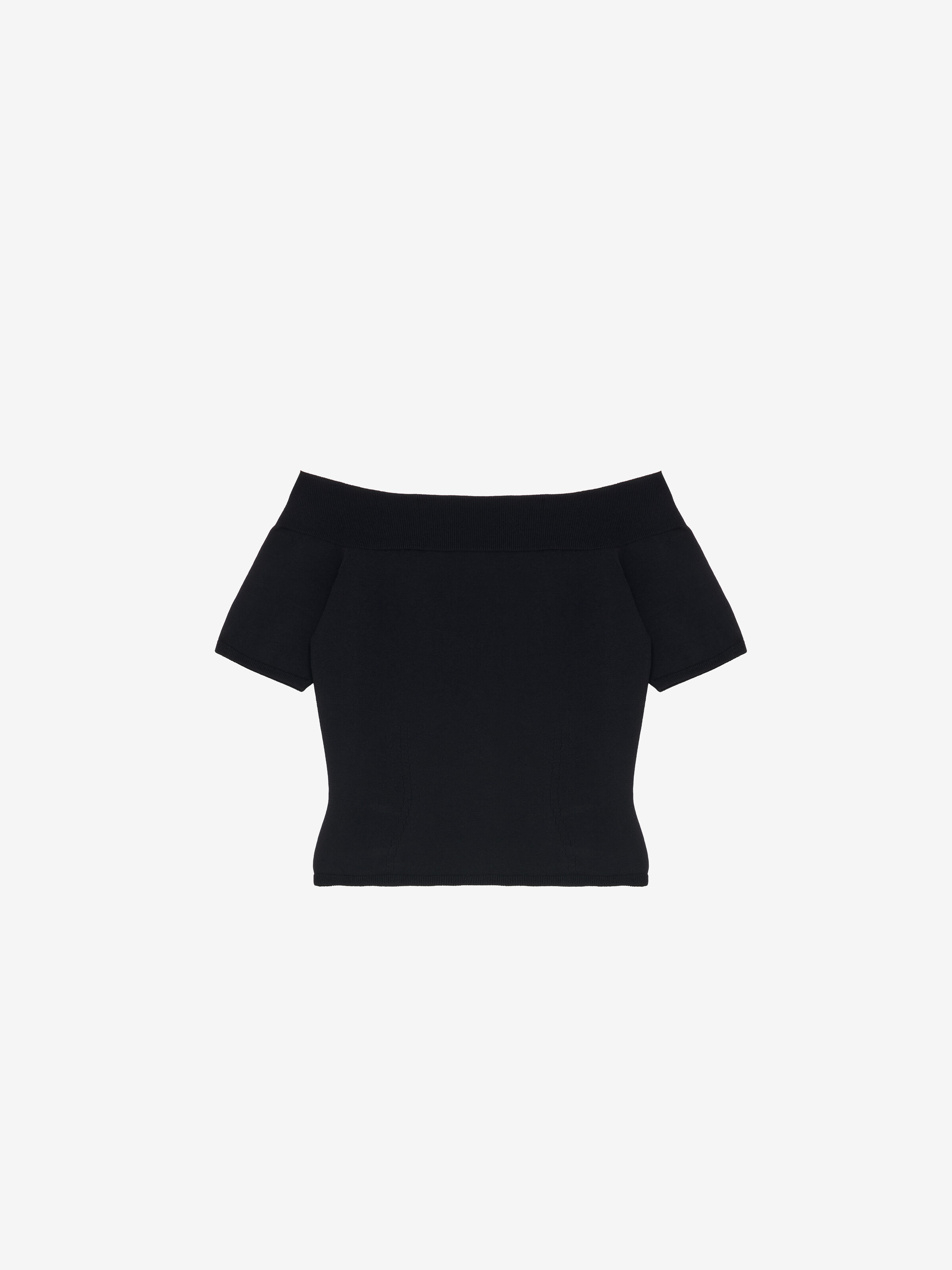 Off-The-Shoulder Knit Top - Black - Women -