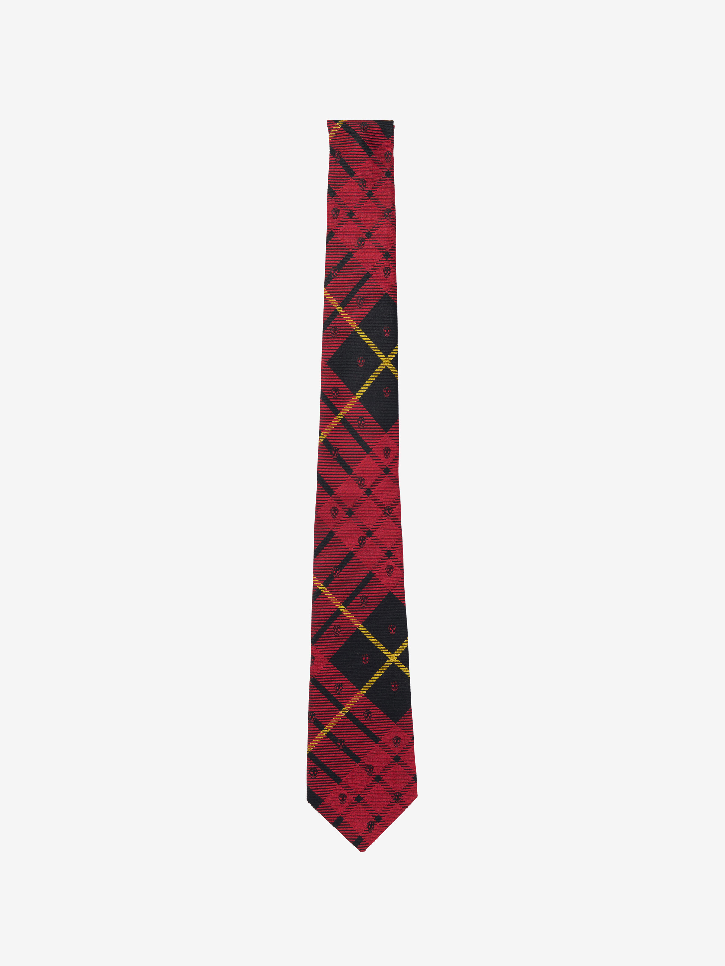 Tartan Skull Tie - Red - Men