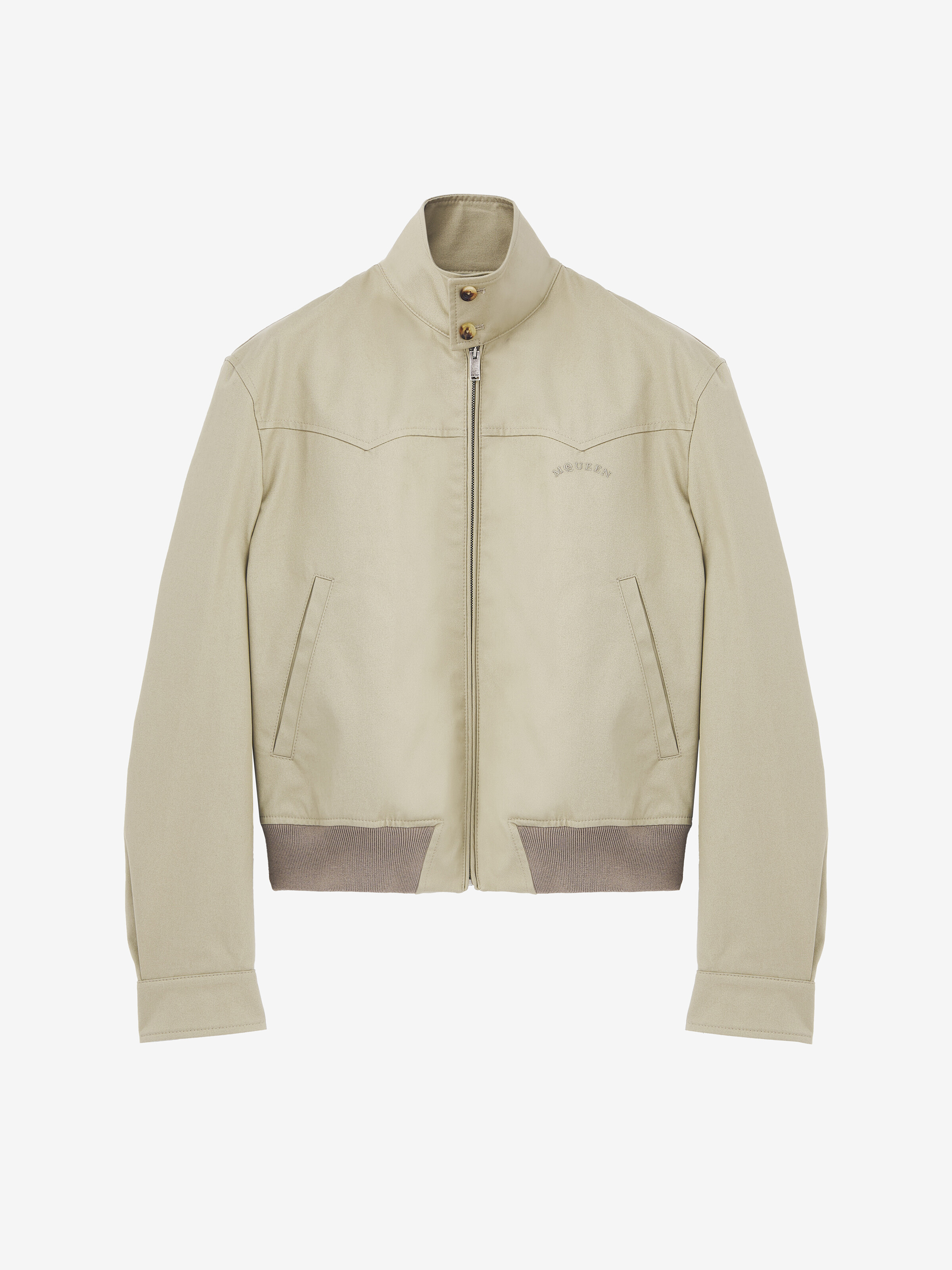 Cropped Harrington Jacket - Brown - Men -