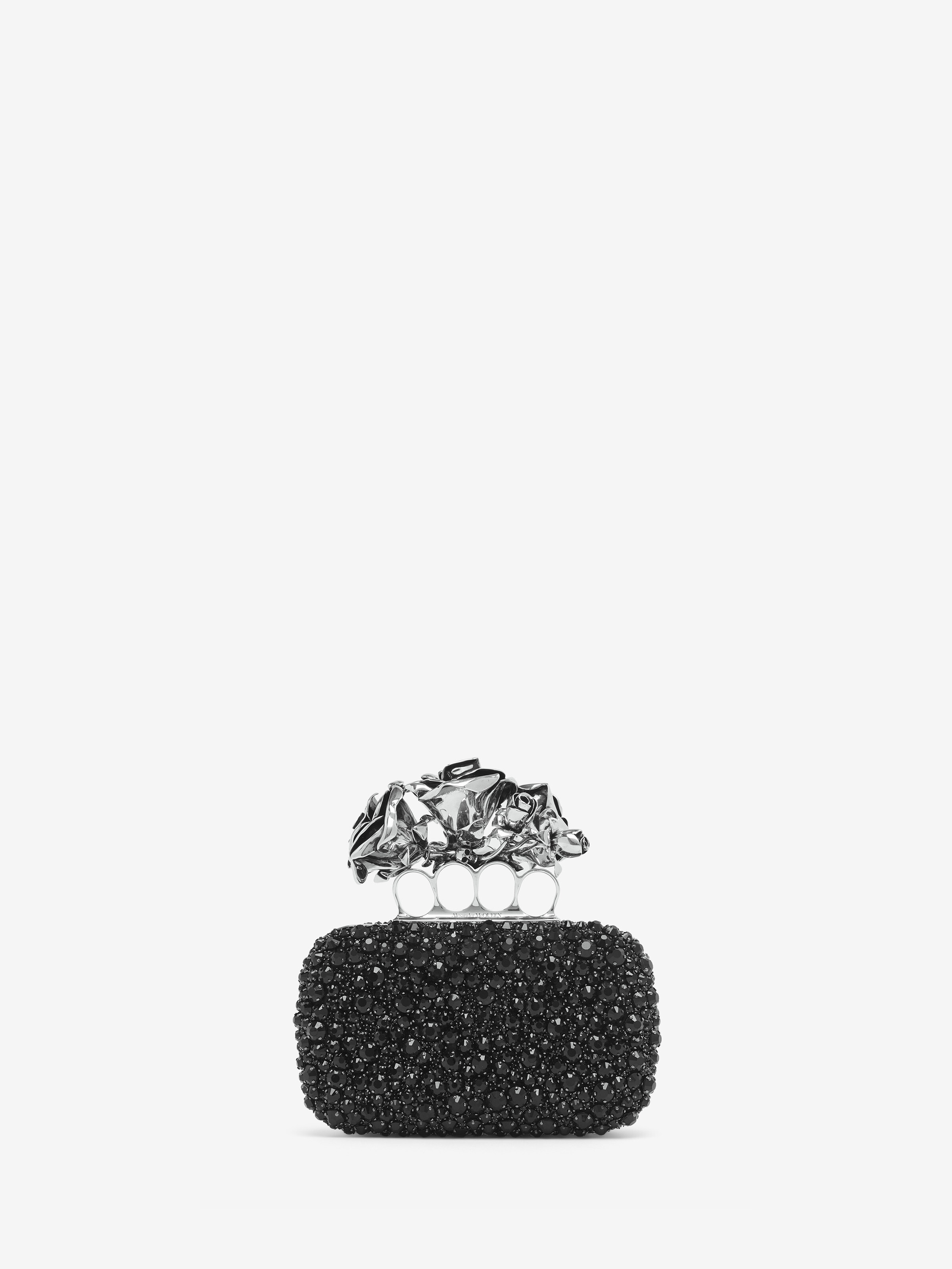 Rose Knuckle Clutch - Black - Women