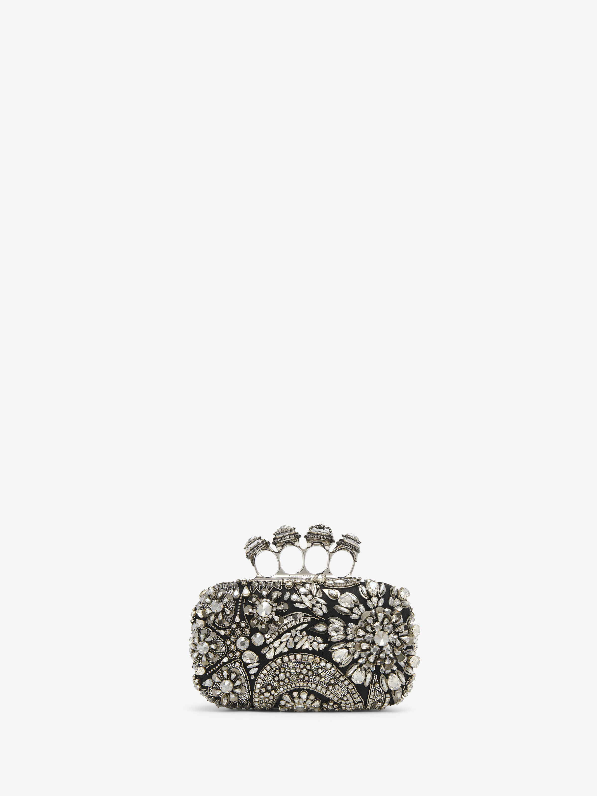 Jewelled Spider Knuckle Clutch - Black - Women