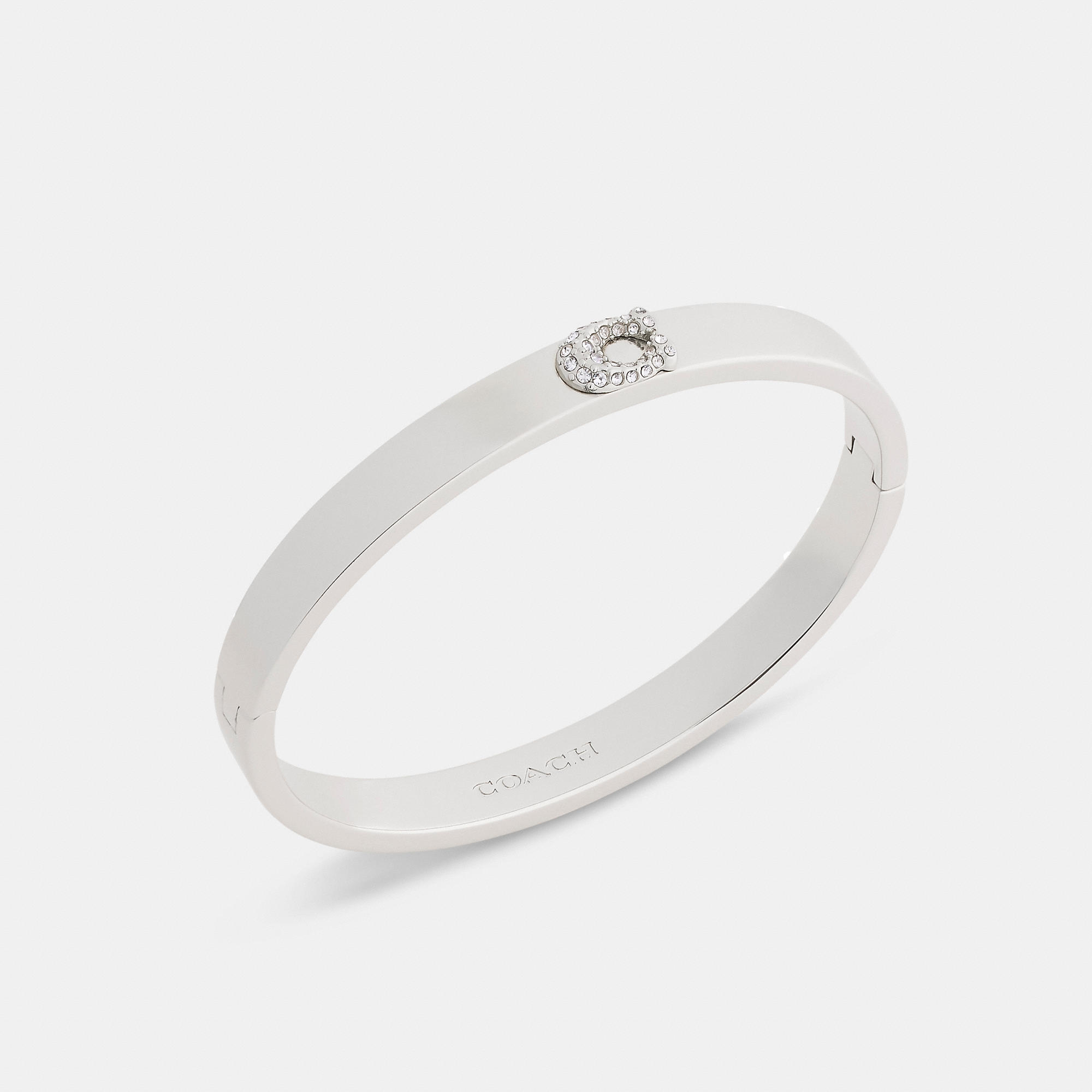 Pavé C Hinged Bangle