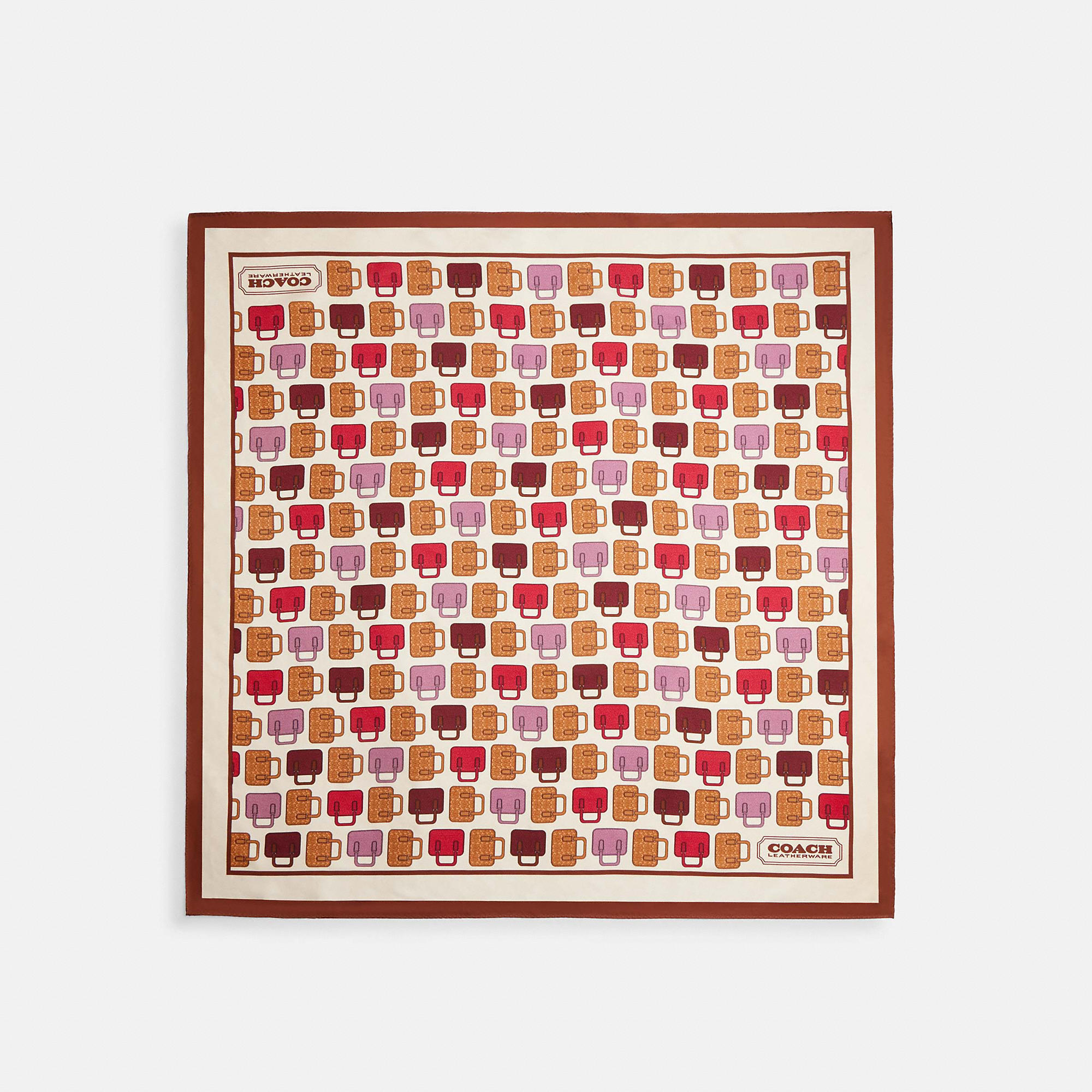 Trompe L'oeil Bag Print Silk Square Scarf