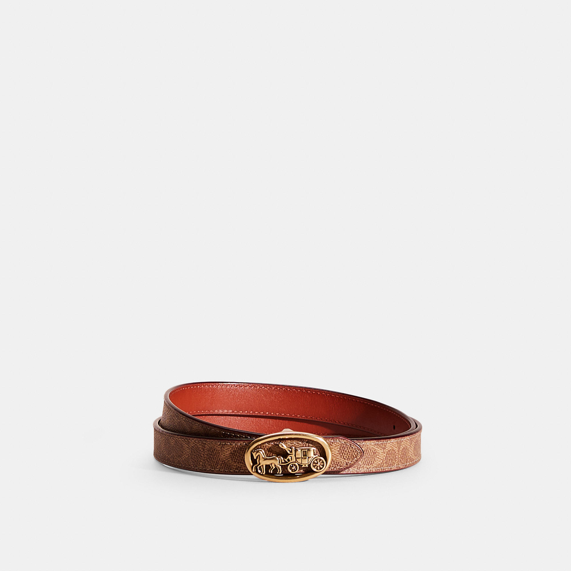 Restored Horse And Carriage Medallion Buckle Reversible Belt, 20mm