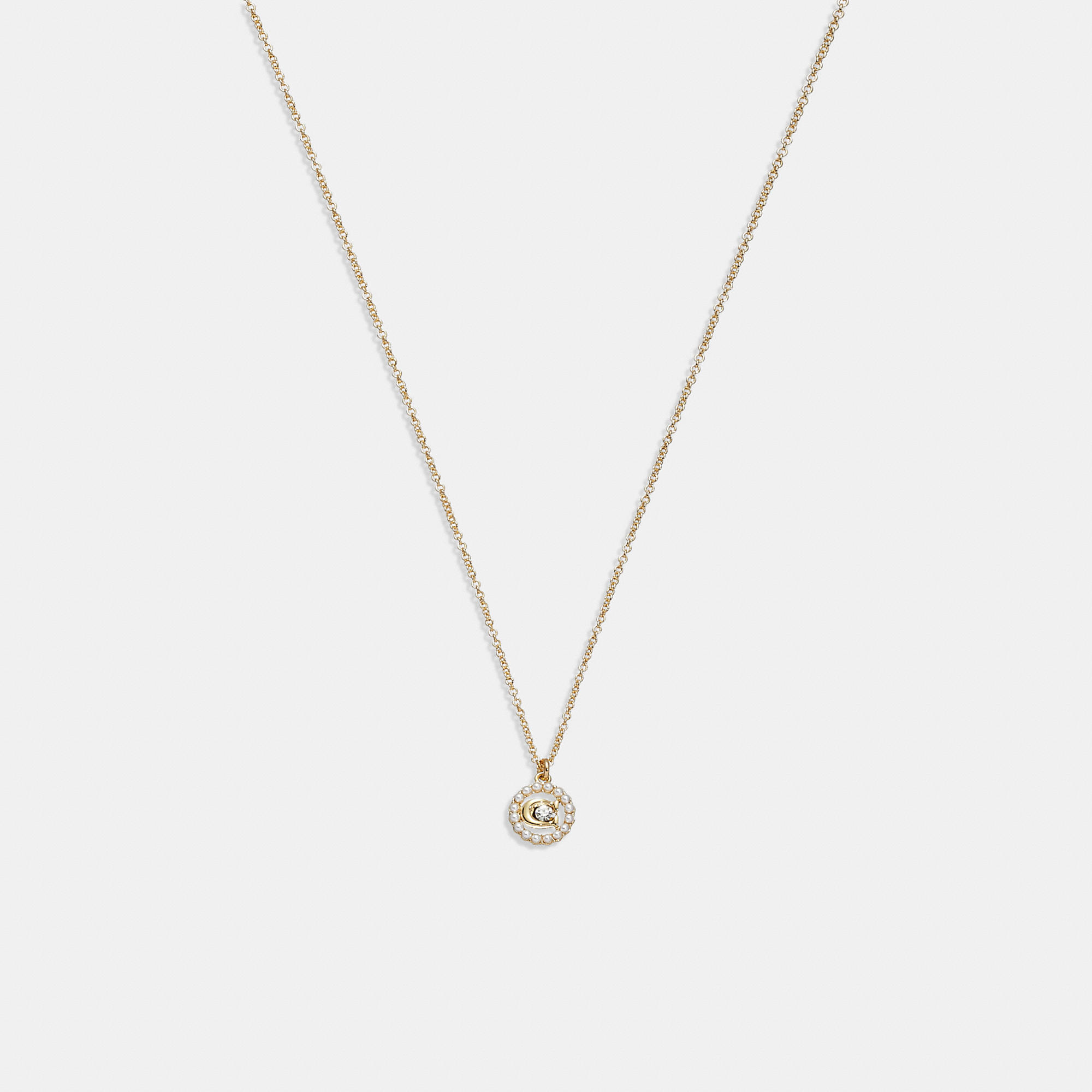 Signature Crystal Pearl Pendant Necklace