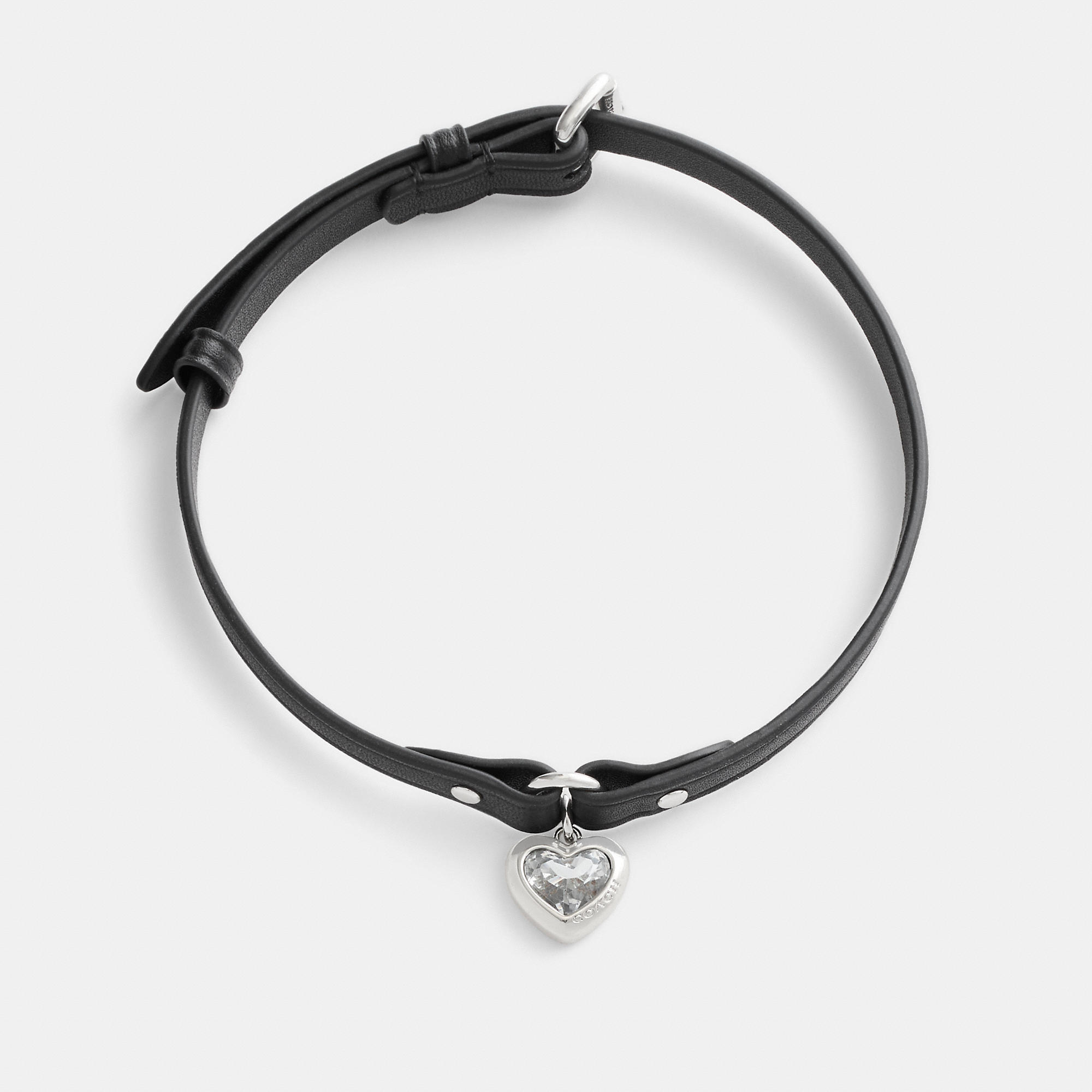 Heart Charm Leather Choker