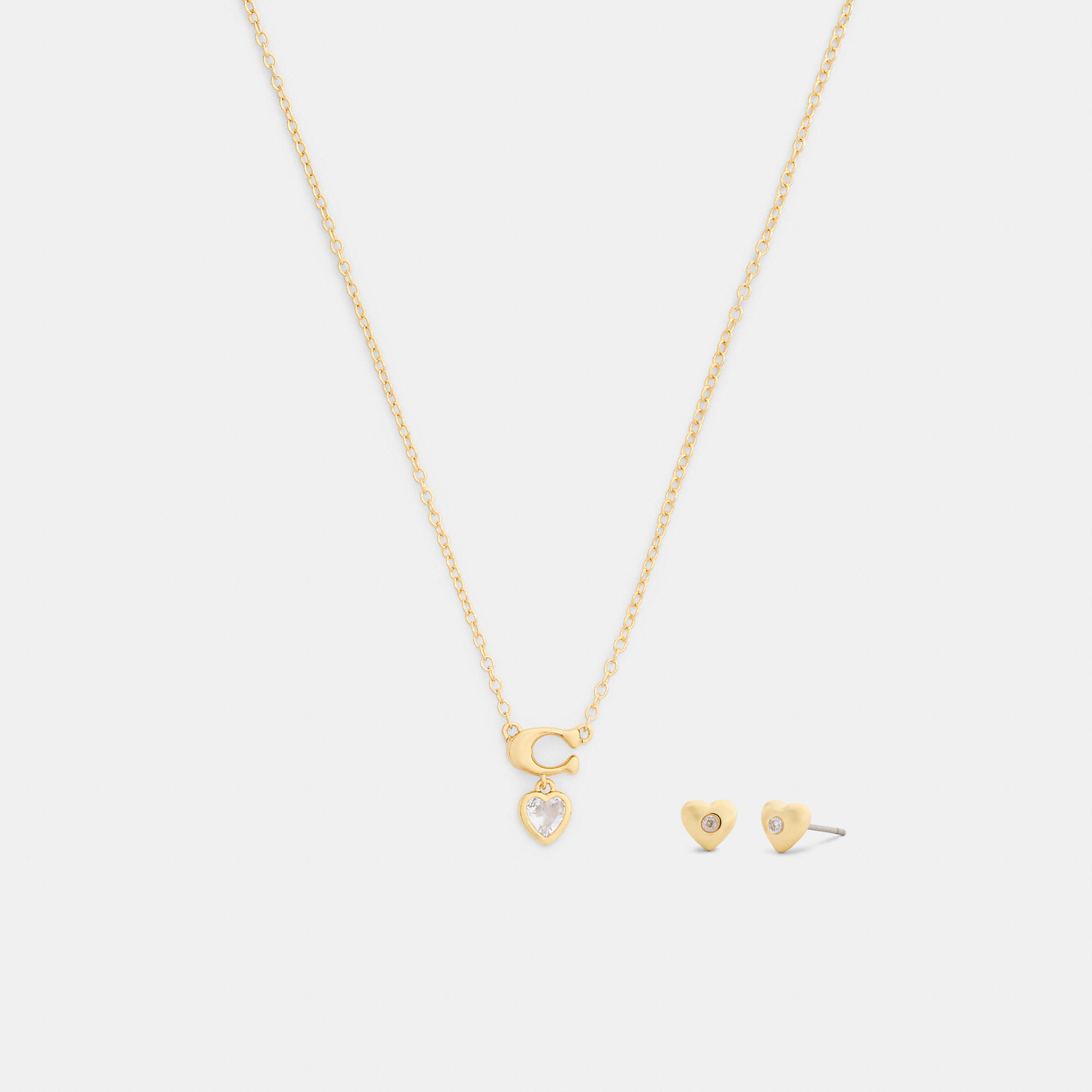 Signature Heart Pendant Necklace And Earrings Set by COACH