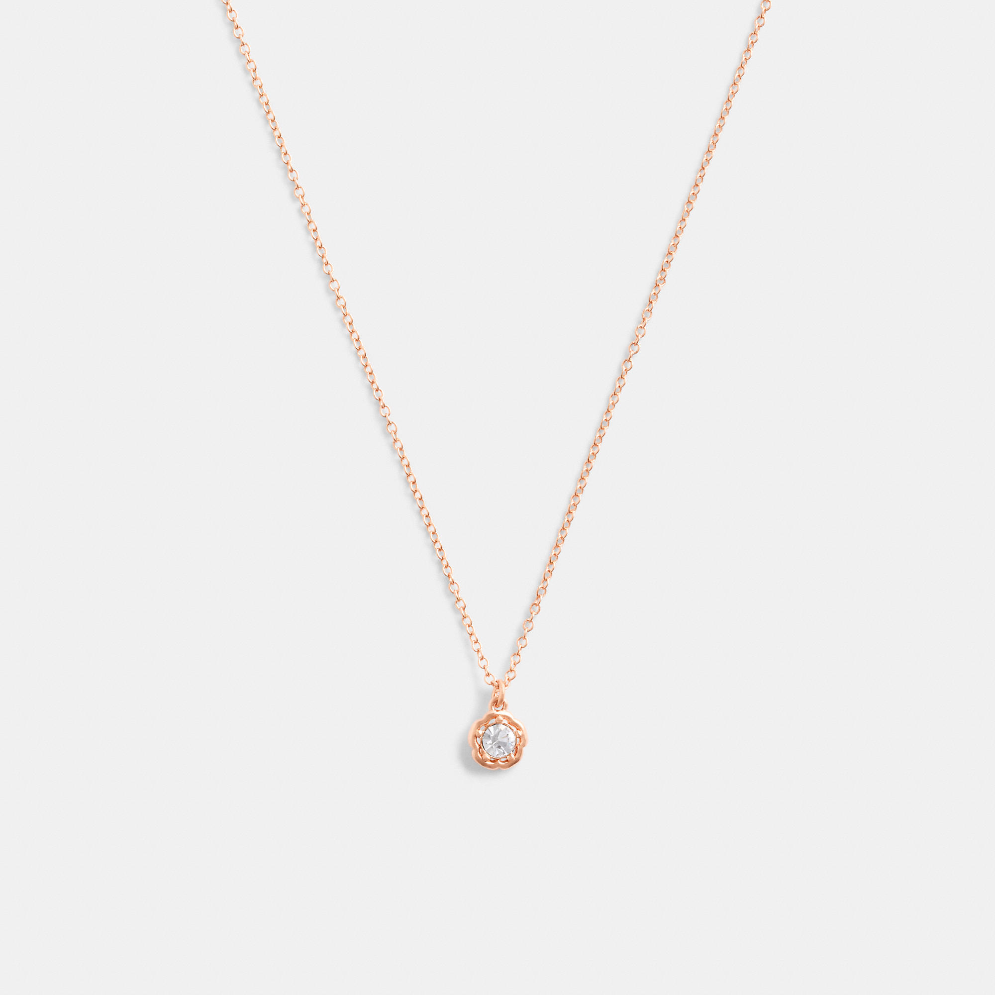 Halo Tea Rose Pendant Necklace