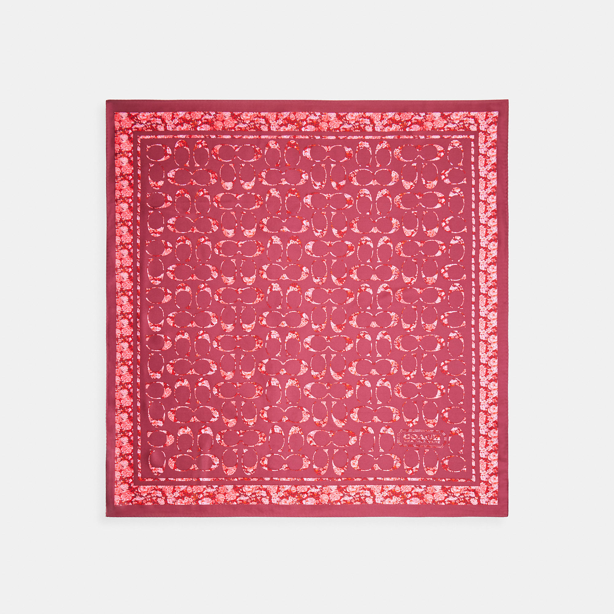 Signature Rose Meadow Print Silk Square Scarf
