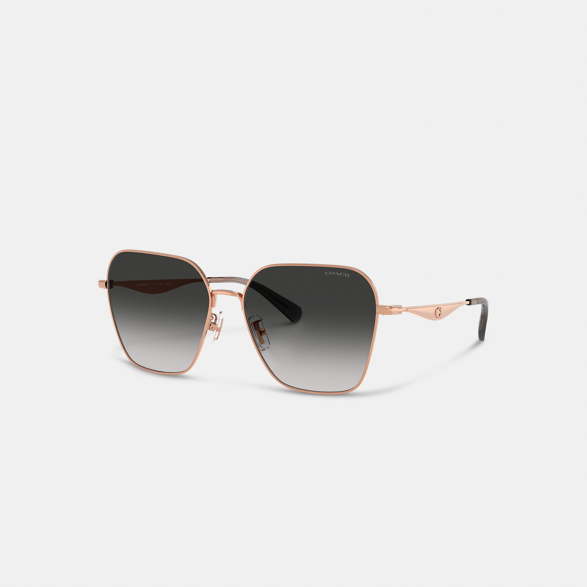 C Hardware Metal Oversized Square Sunglasses