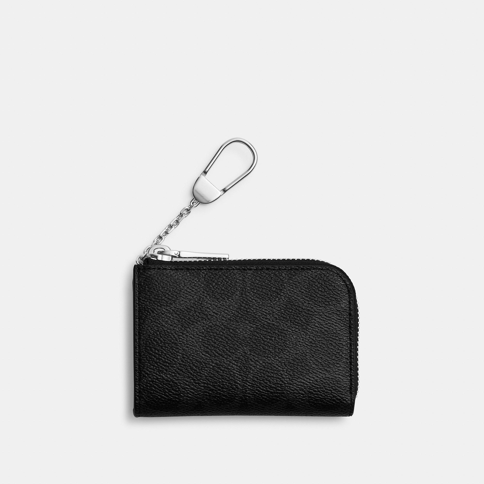 L-Zip Key Case In Signature Canvas by COACH