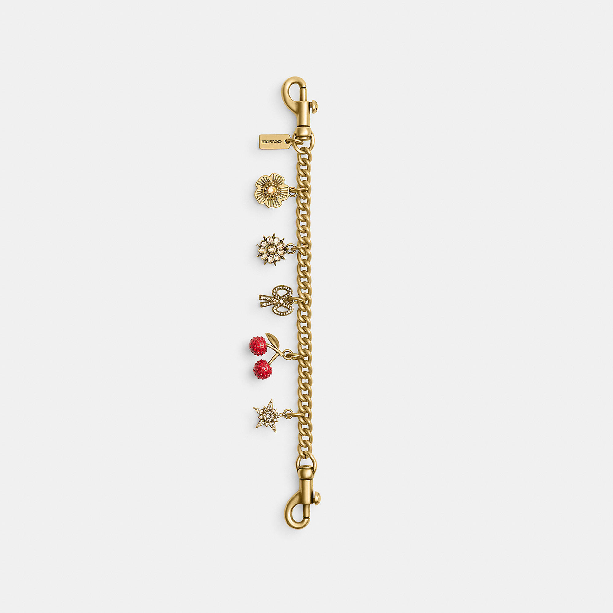 Crystal Motif Chain Bag Charm