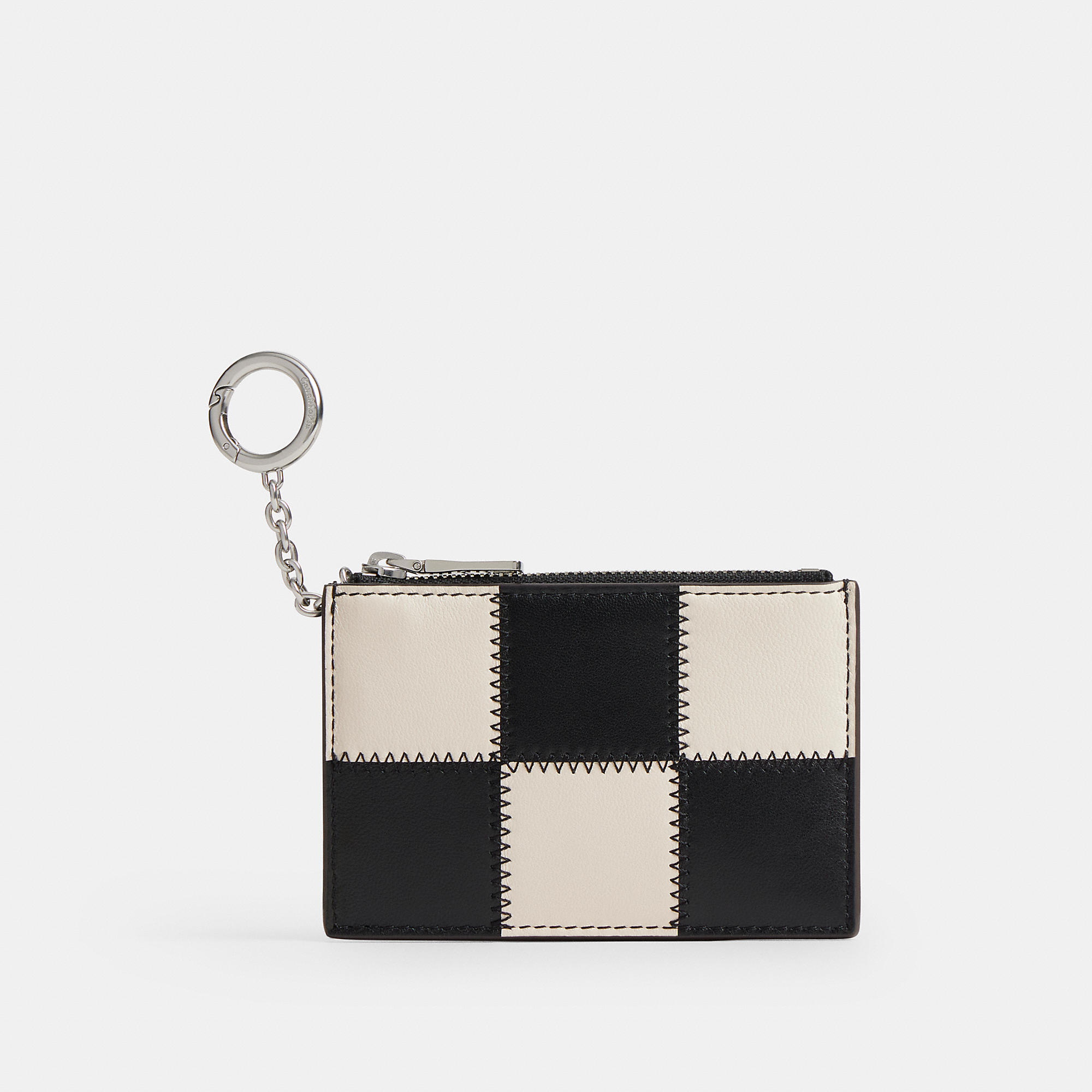 Zip Card Case With Key Ring In Upcrafted Leather