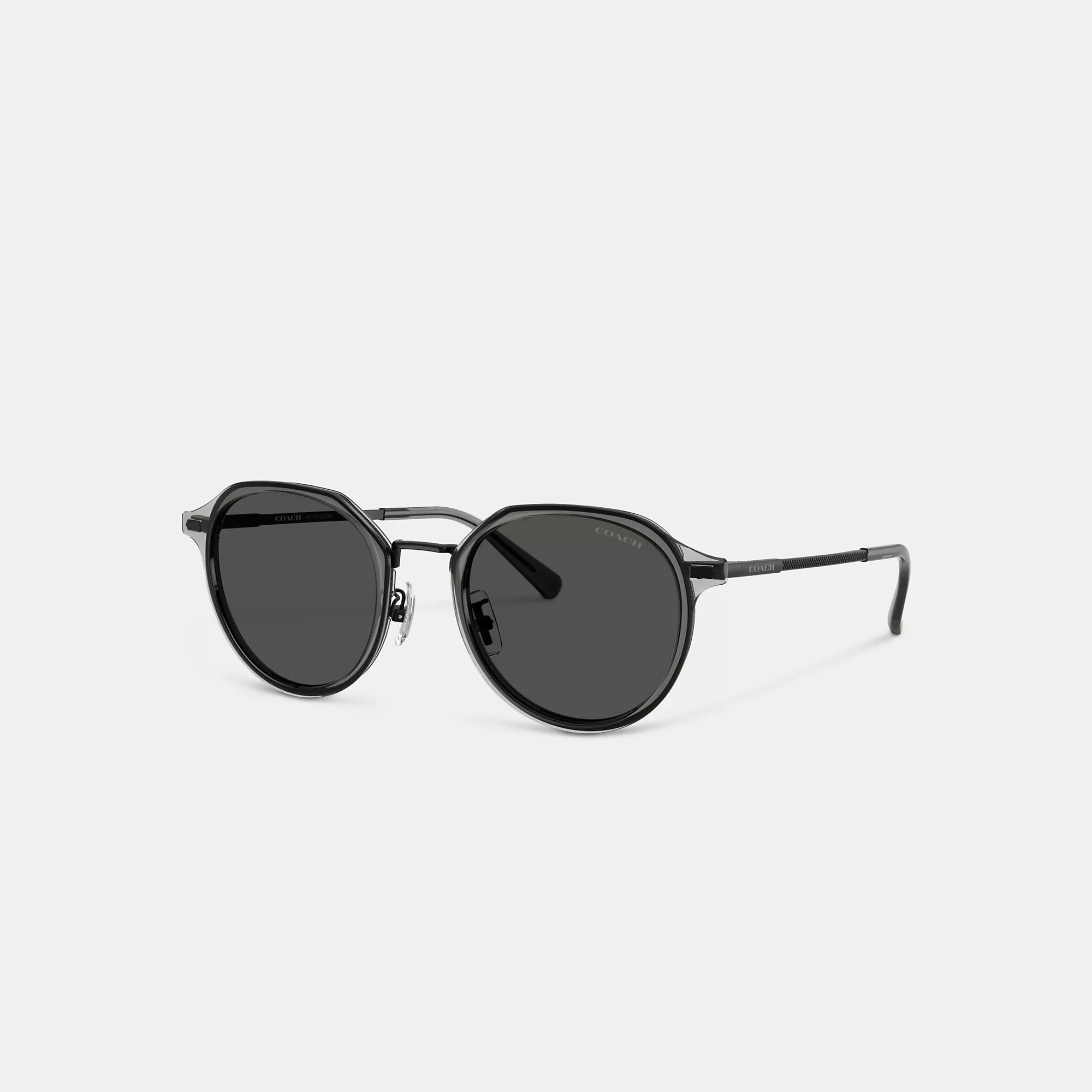 Textured Metal Round Sunglasses
