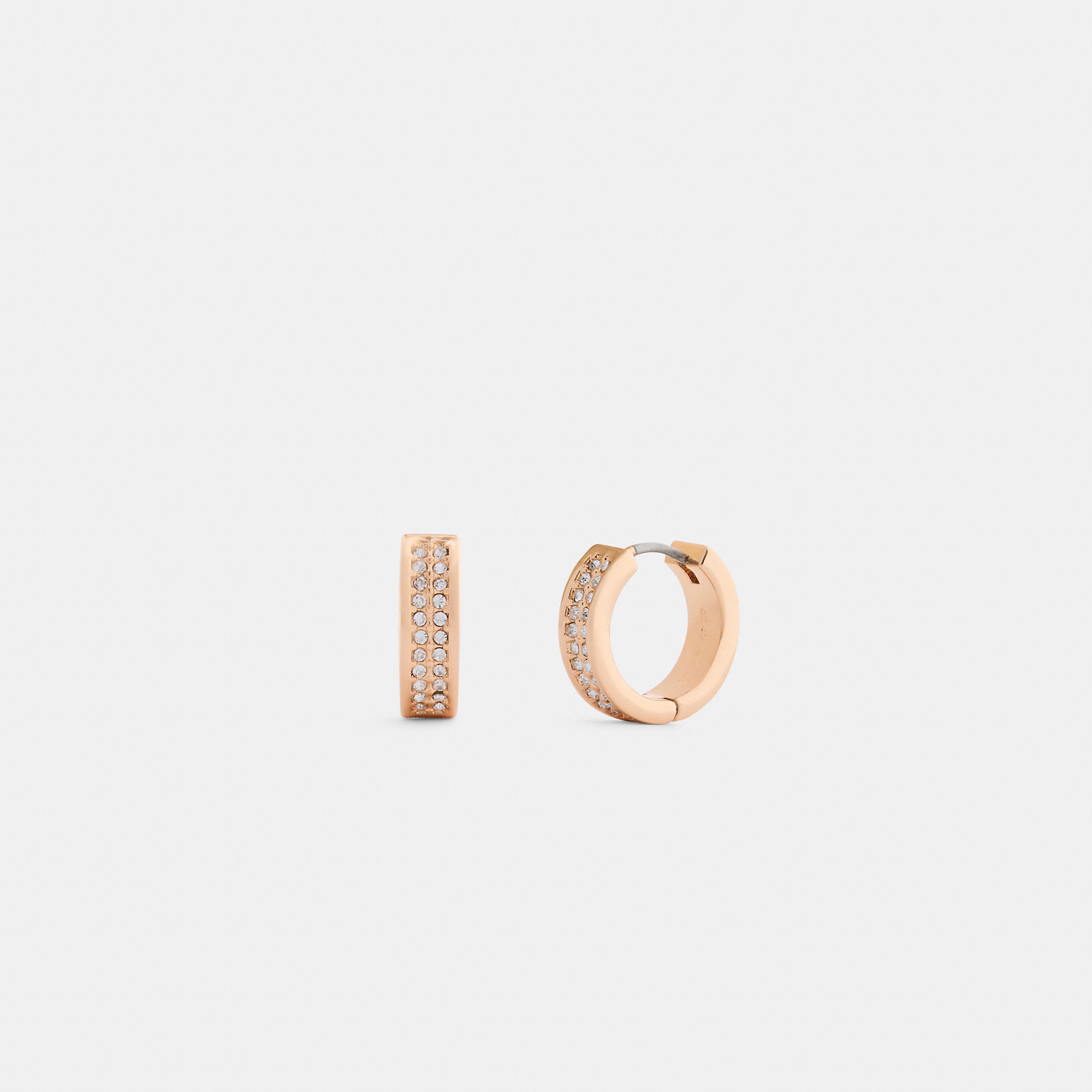Pavé C Huggie Earrings
