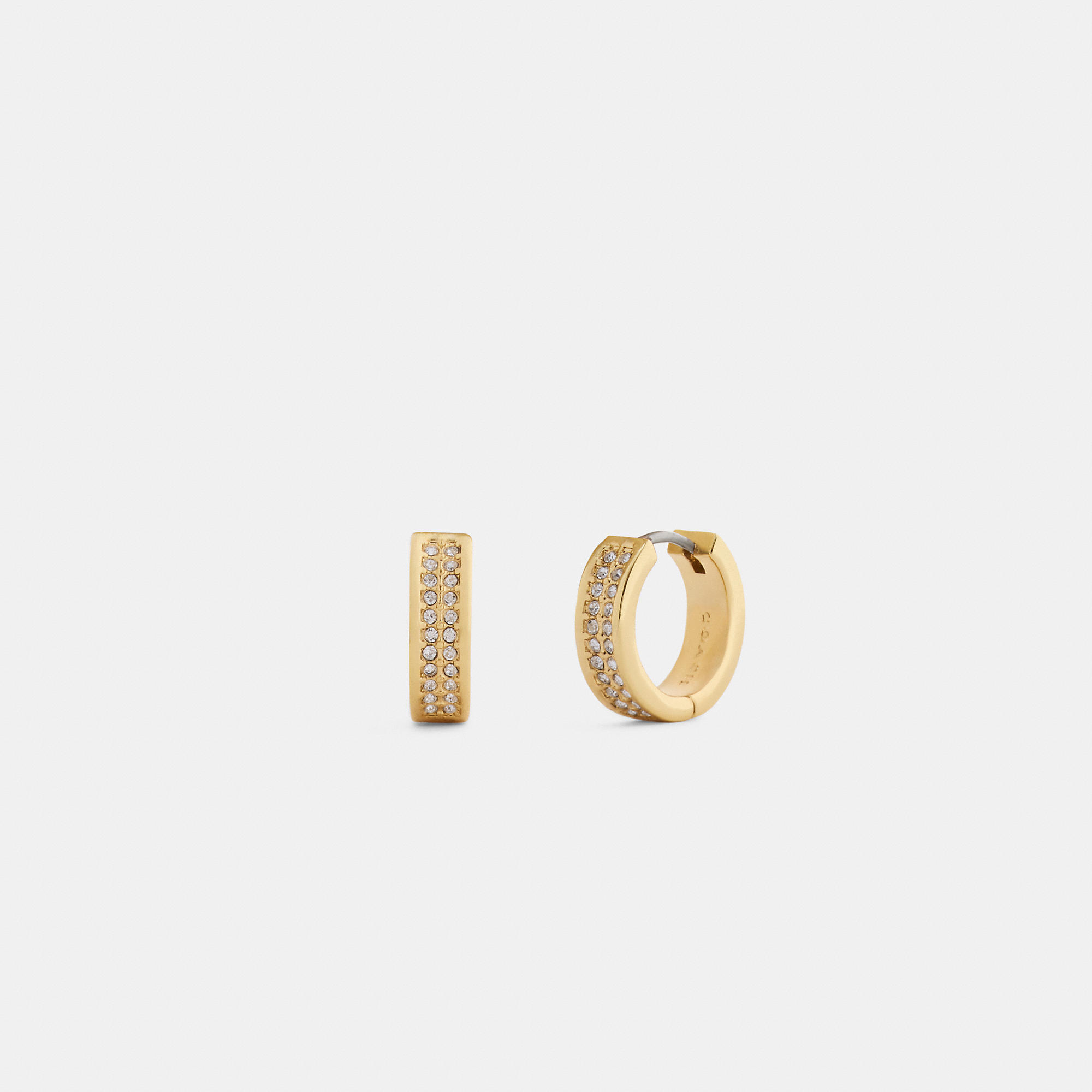 Pavé C Huggie Earrings