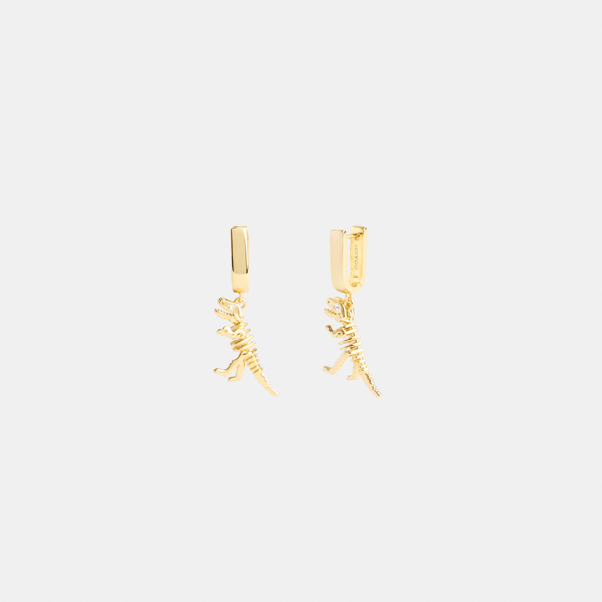 Skeletal Rexy Huggie Earrings