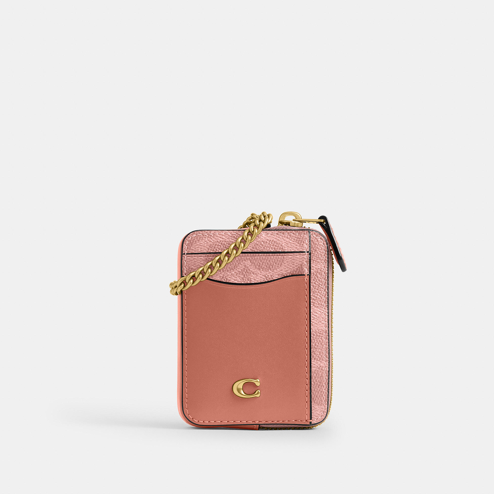 Essential Chain Card Case In Signature Canvas by COACH