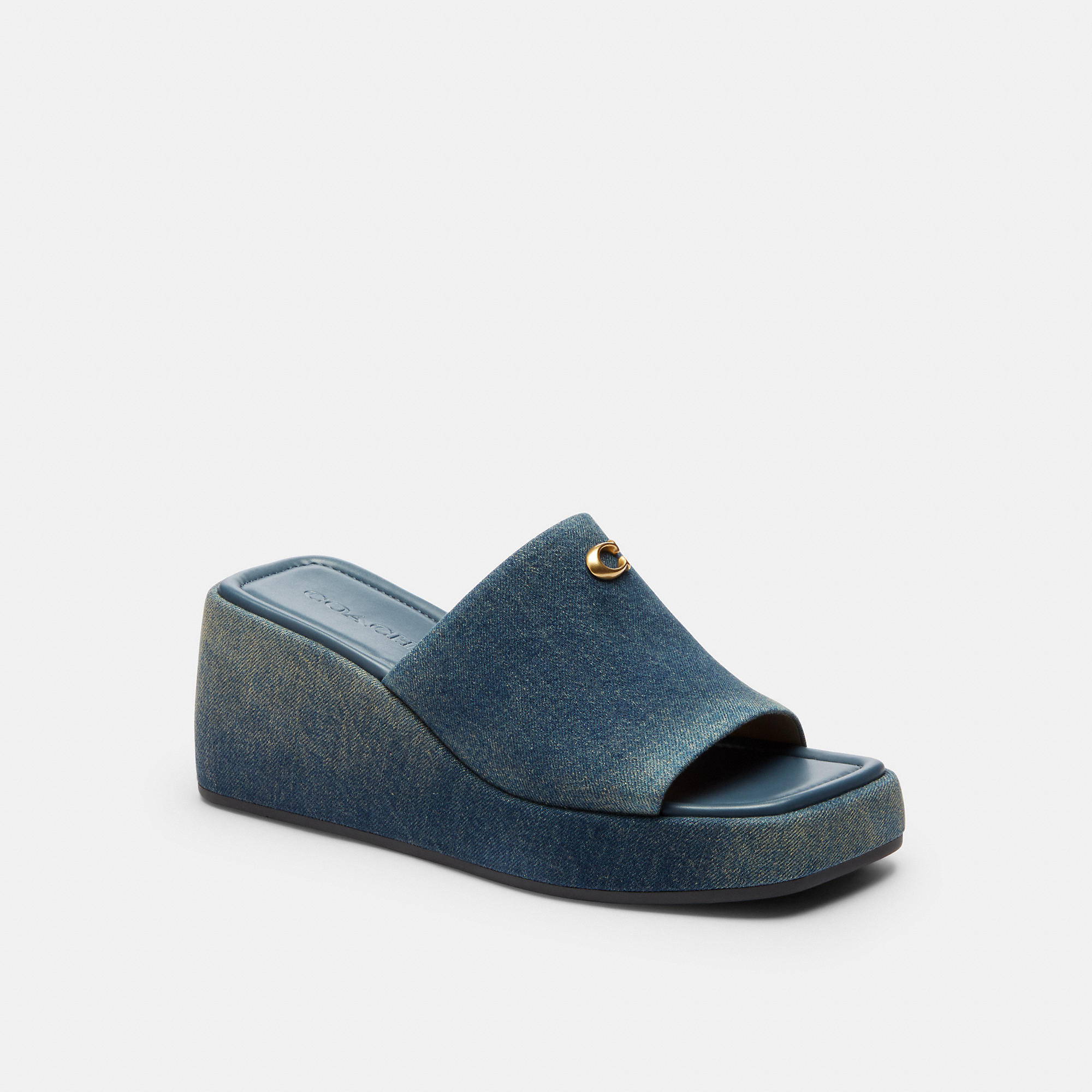 Marie Platform Sandal In Loved Denim