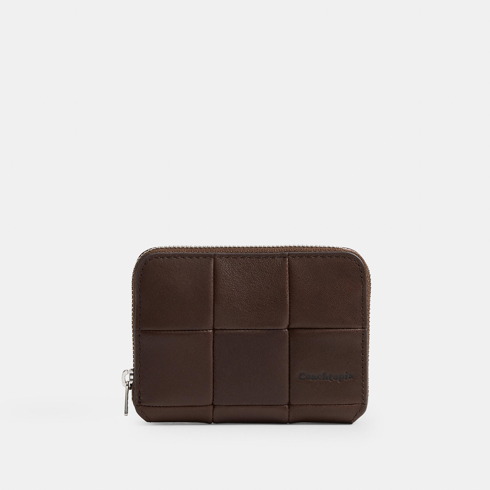 Zip Around Wallet In Checkerboard Upcrafted Leather