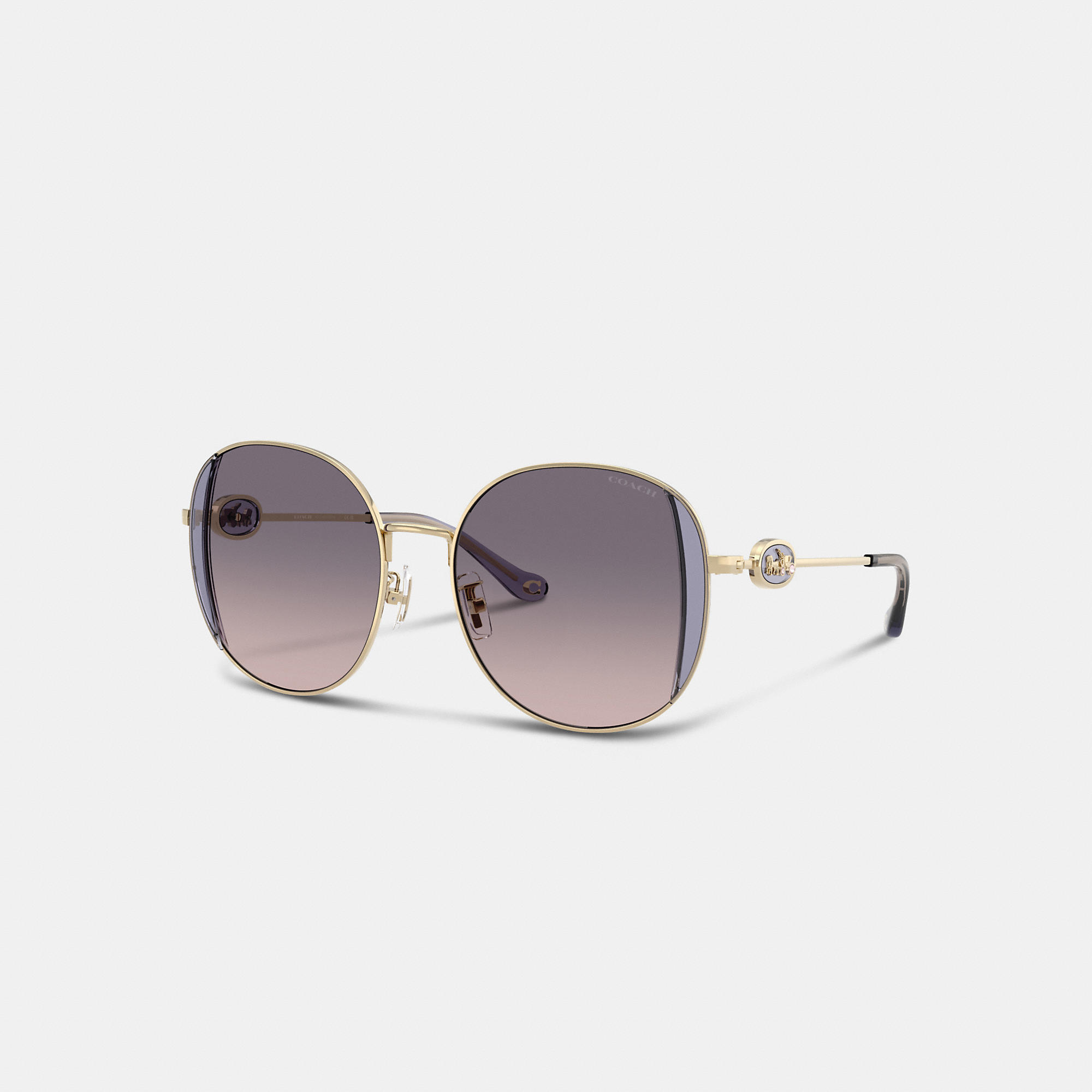 Horse And Carriage Metal Round Sunglasses