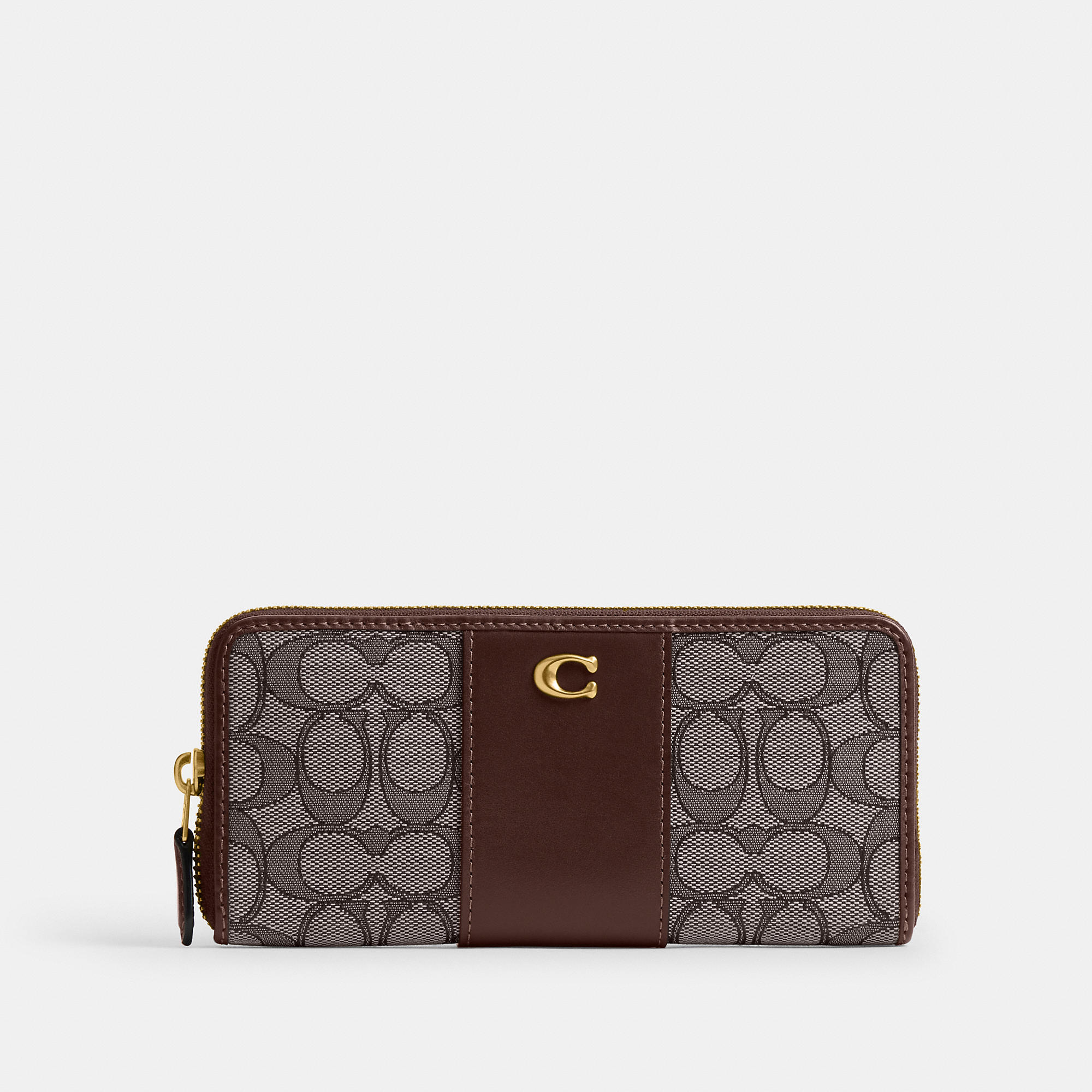 Essential Slim Accordion Zip Wallet In Signature Jacquard