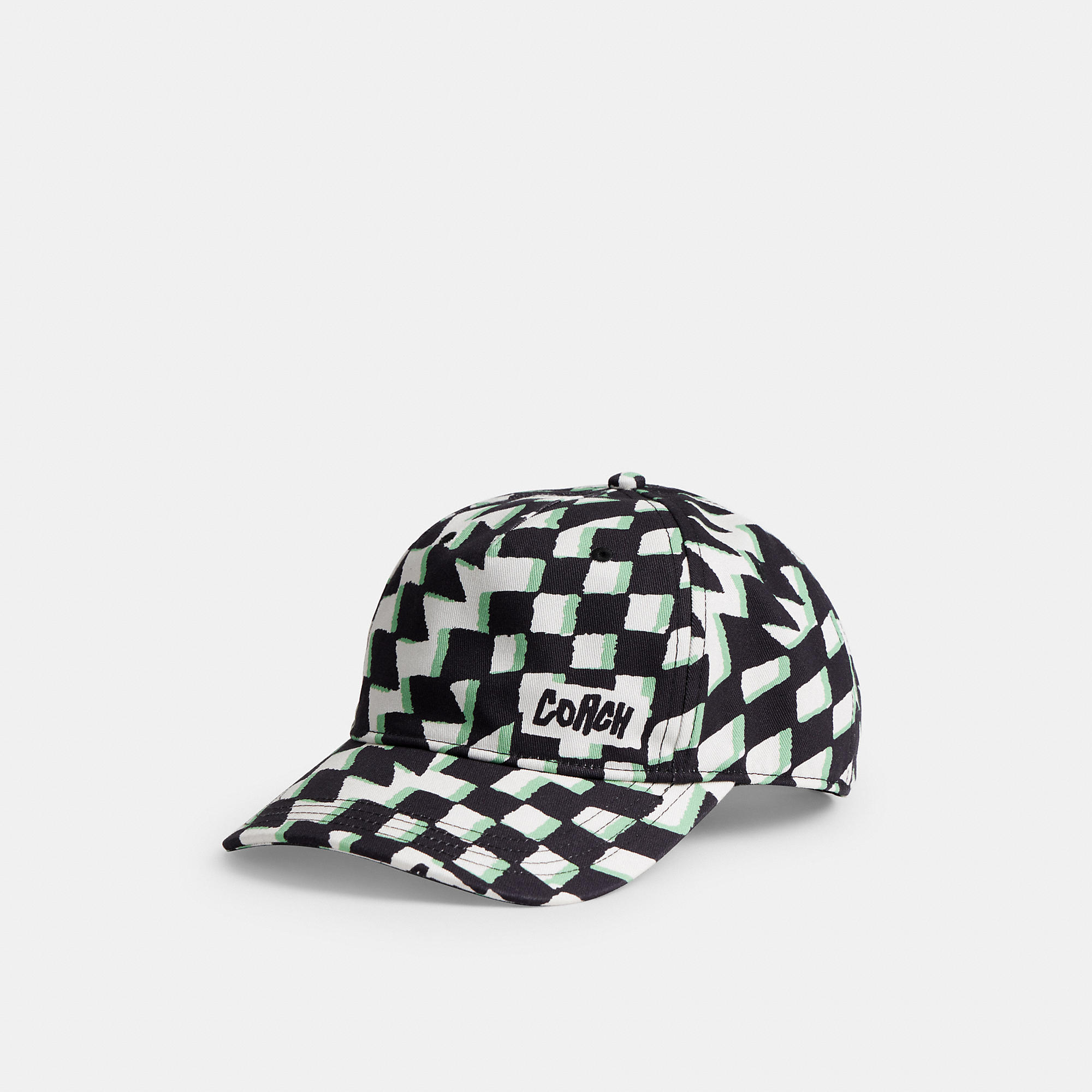 Surfer Geo Check Print Baseball Hat