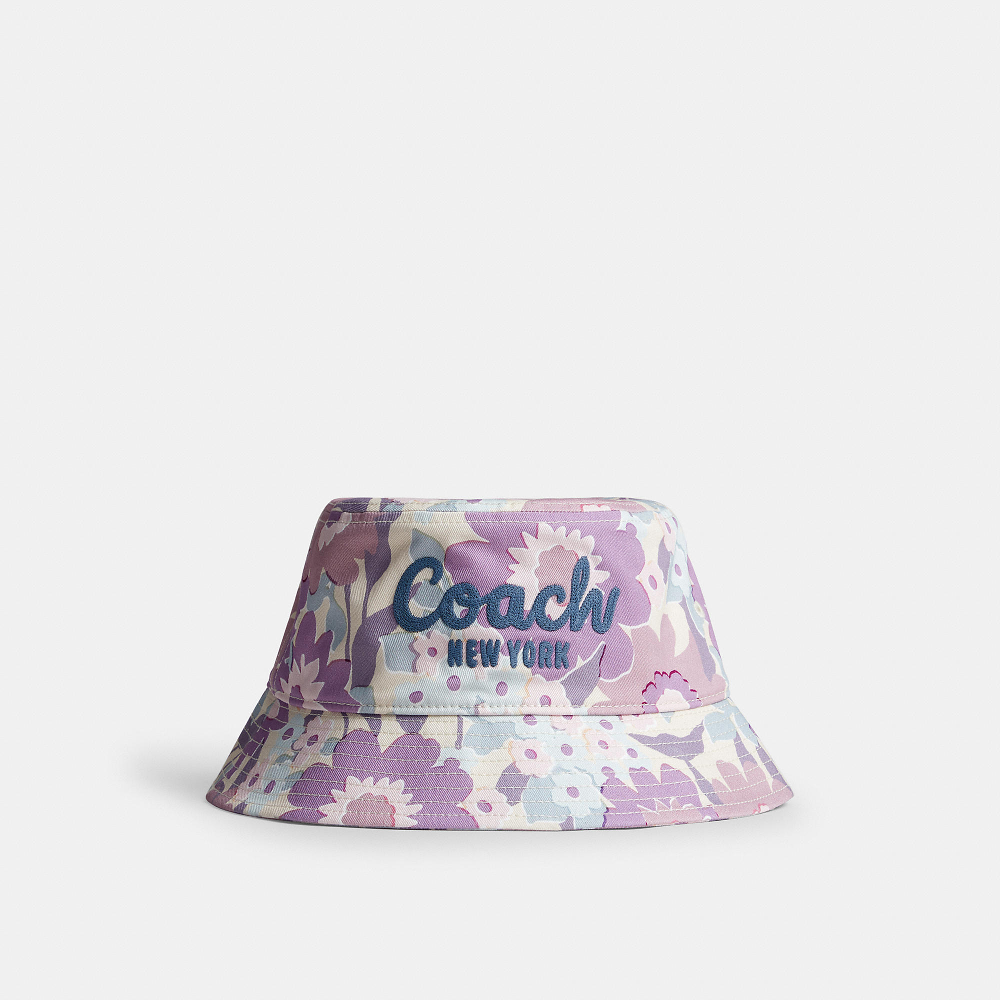 Script Floral Print Bucket Hat